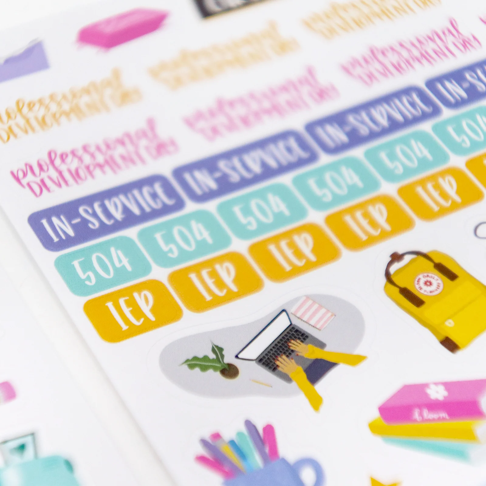 Planner Stickers, Teacher Pack, Bright
