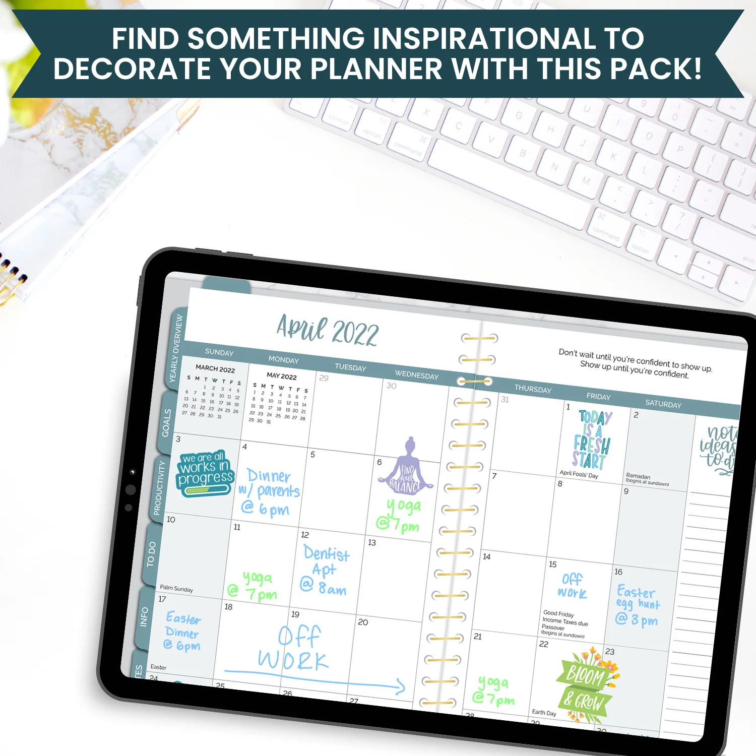 Digital Planner Stickers, Inspirational Quotes