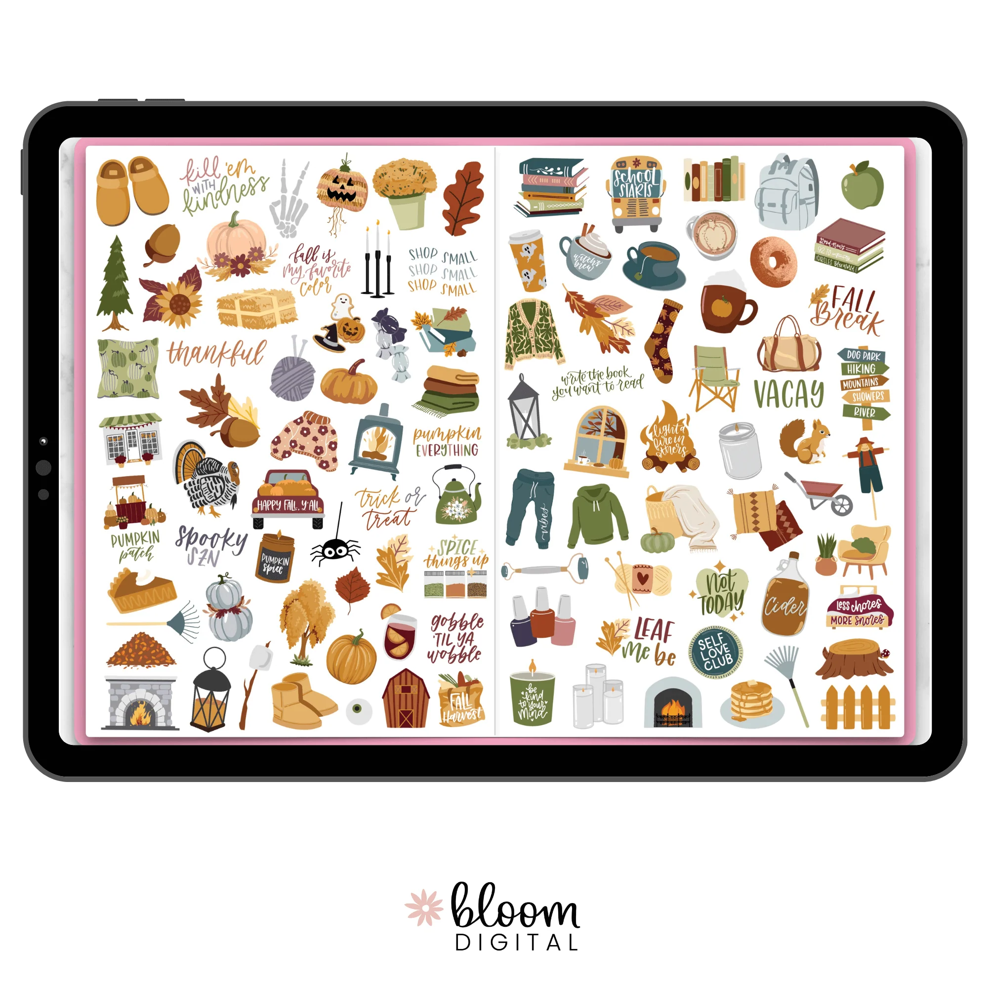 Digital Planner Stickers, Fall Essentials