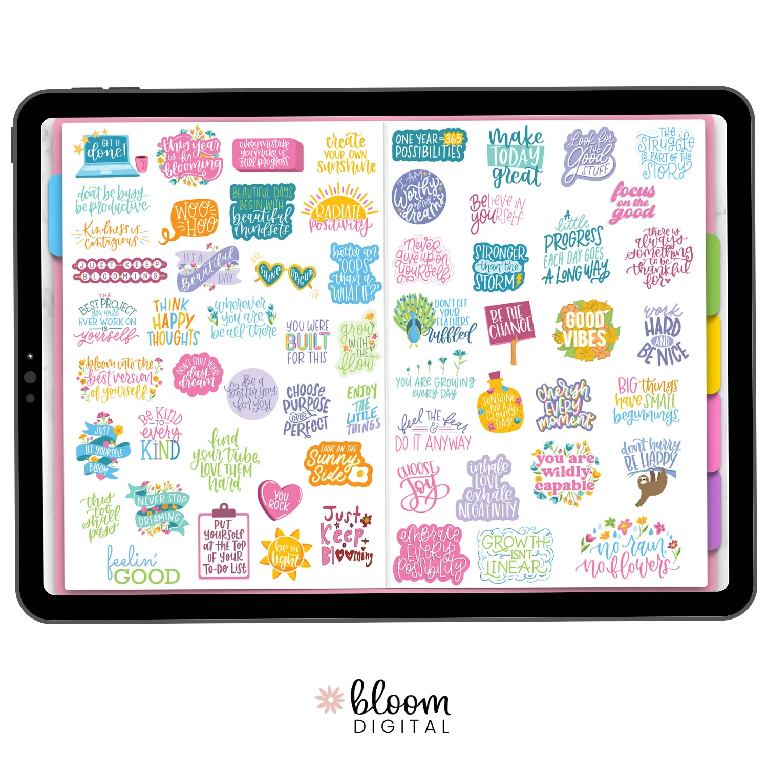 Digital Planner Stickers, Inspirational Quotes