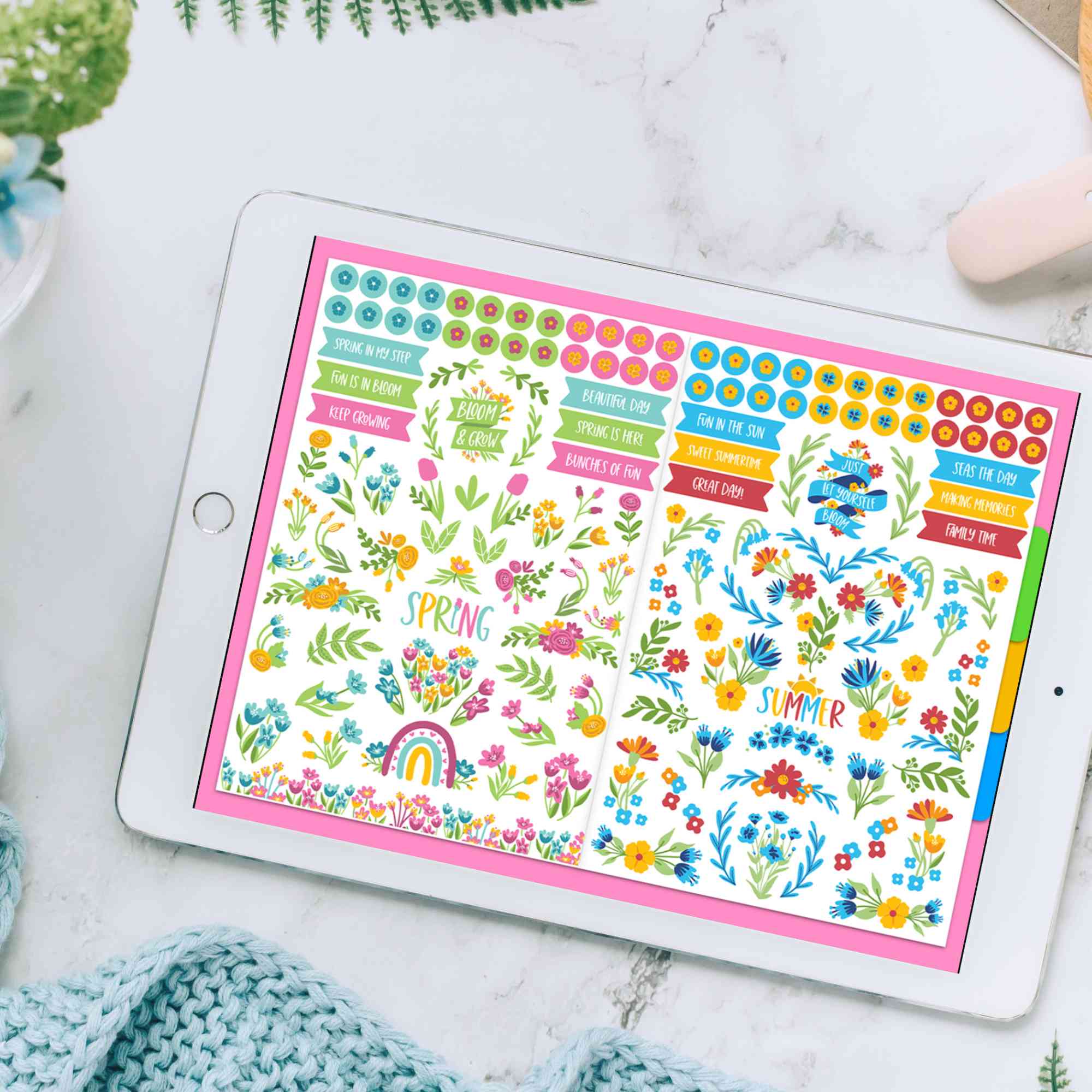 Digital Planner Stickers, Decorative Florals