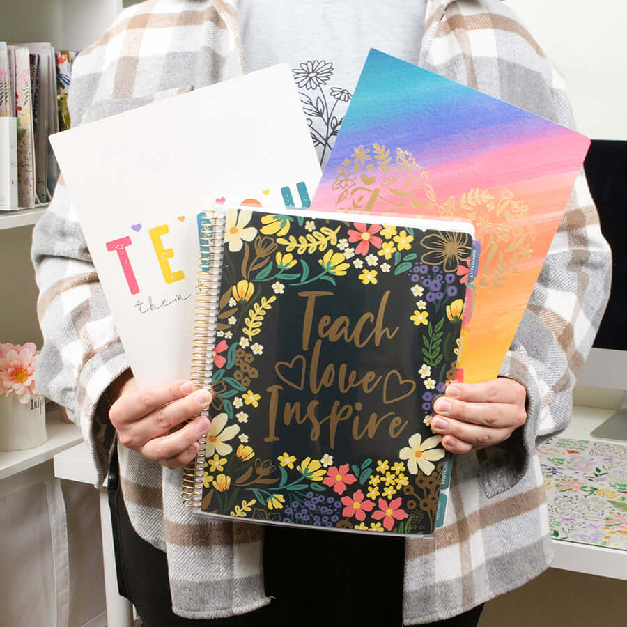 DATED 2025-26 Teacher Planner & Calendar, Interchangeable Cover, Bold & Bright