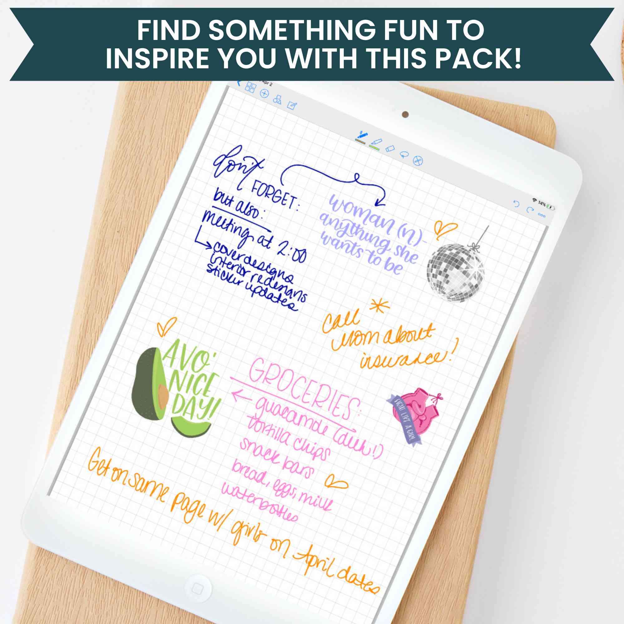 Digital Planner Stickers, Female Empowerment