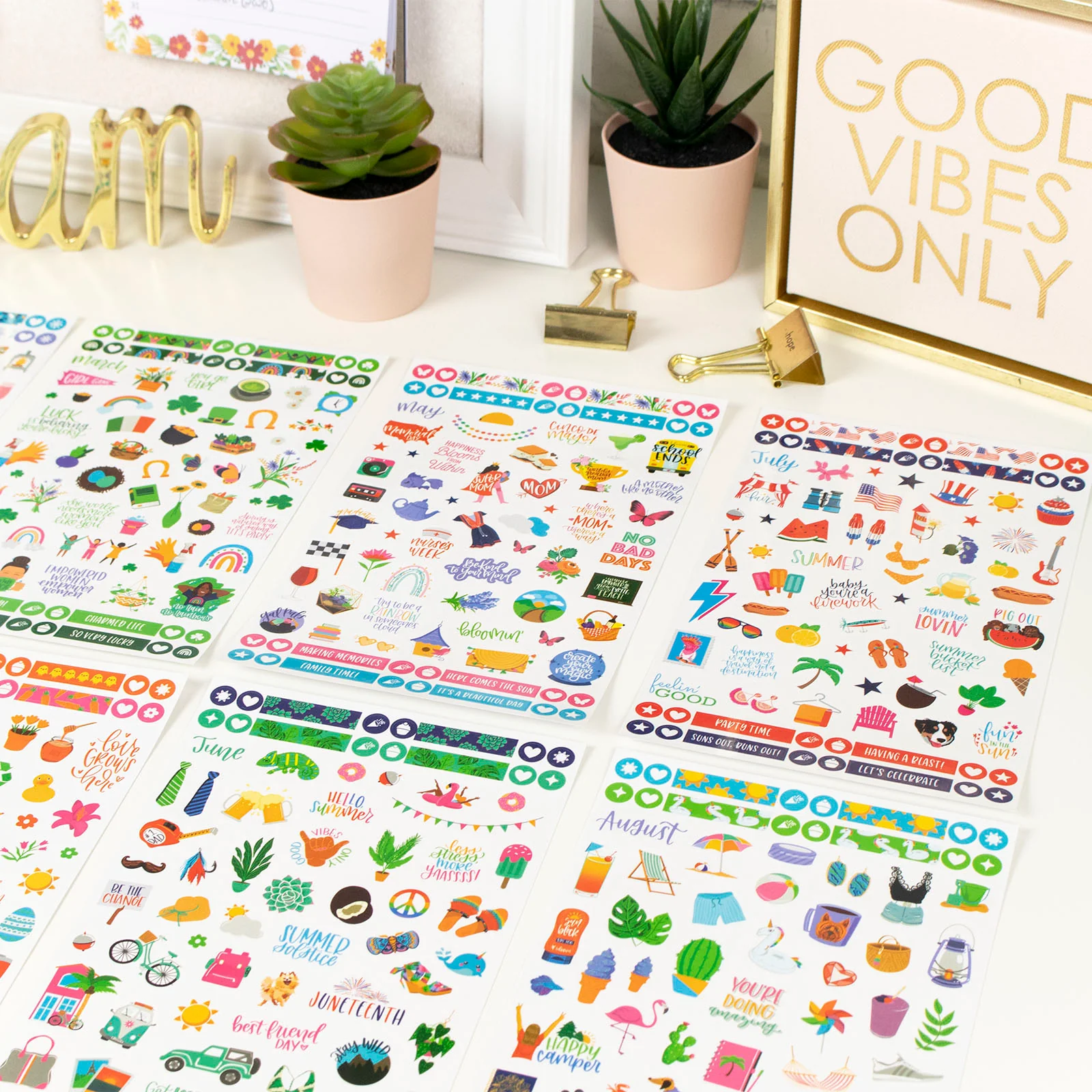 Planner Sticker Value Pack, Monthly Celebrations, Bright
