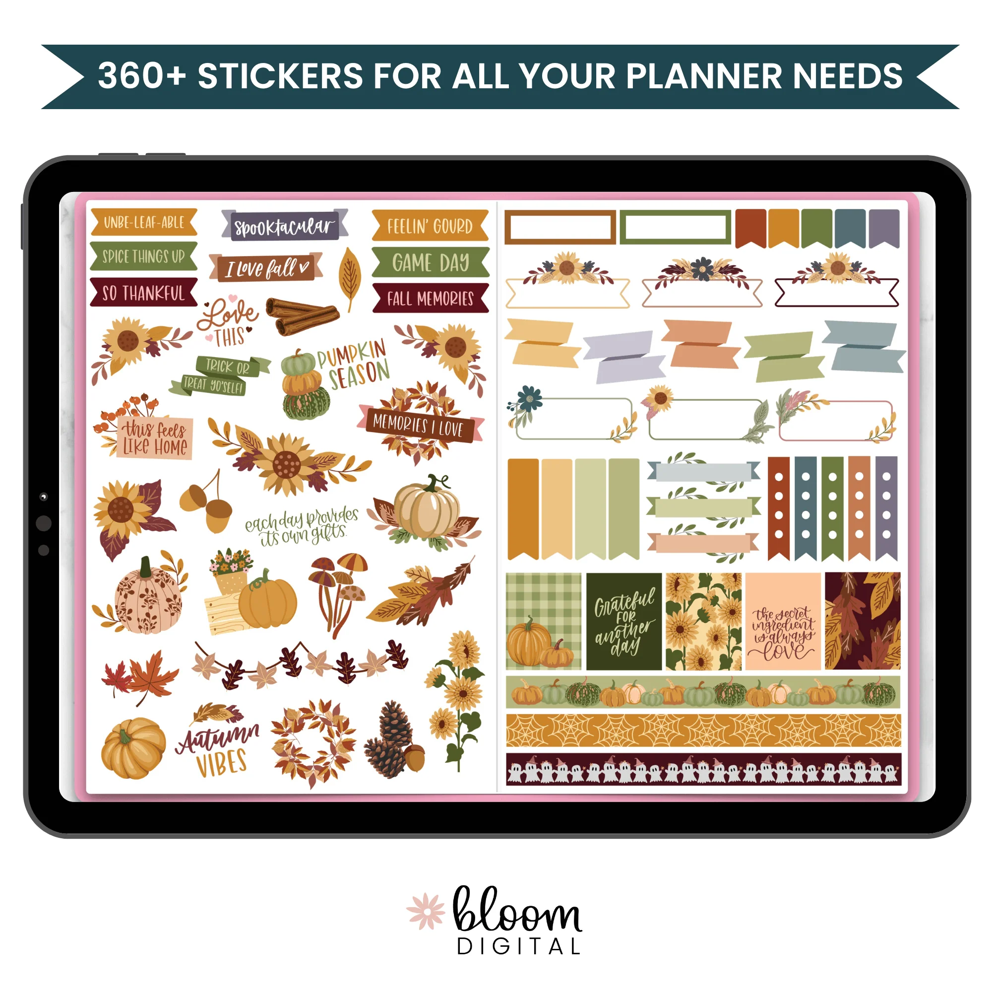 Digital Planner Stickers, Fall Essentials