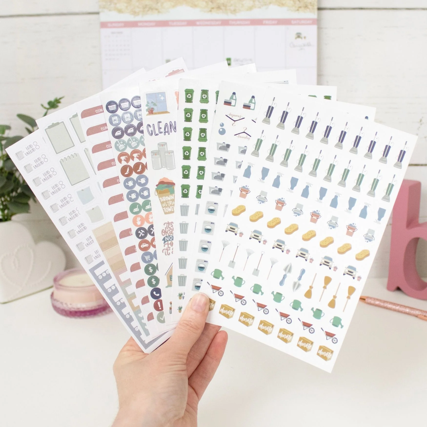 Planner Stickers, Household Chore Pack