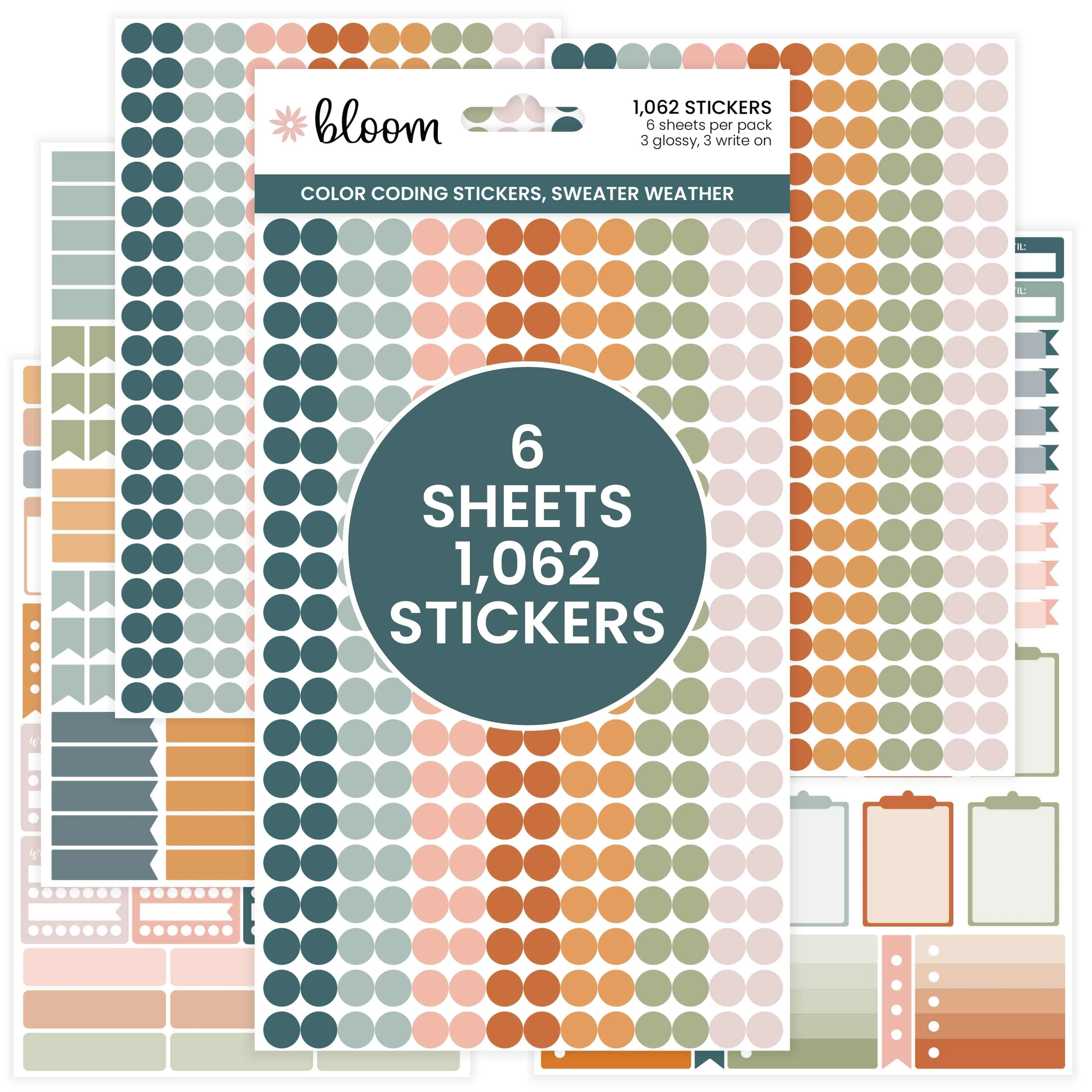 Planner Stickers, Color Coding Pack, Sweater Weather