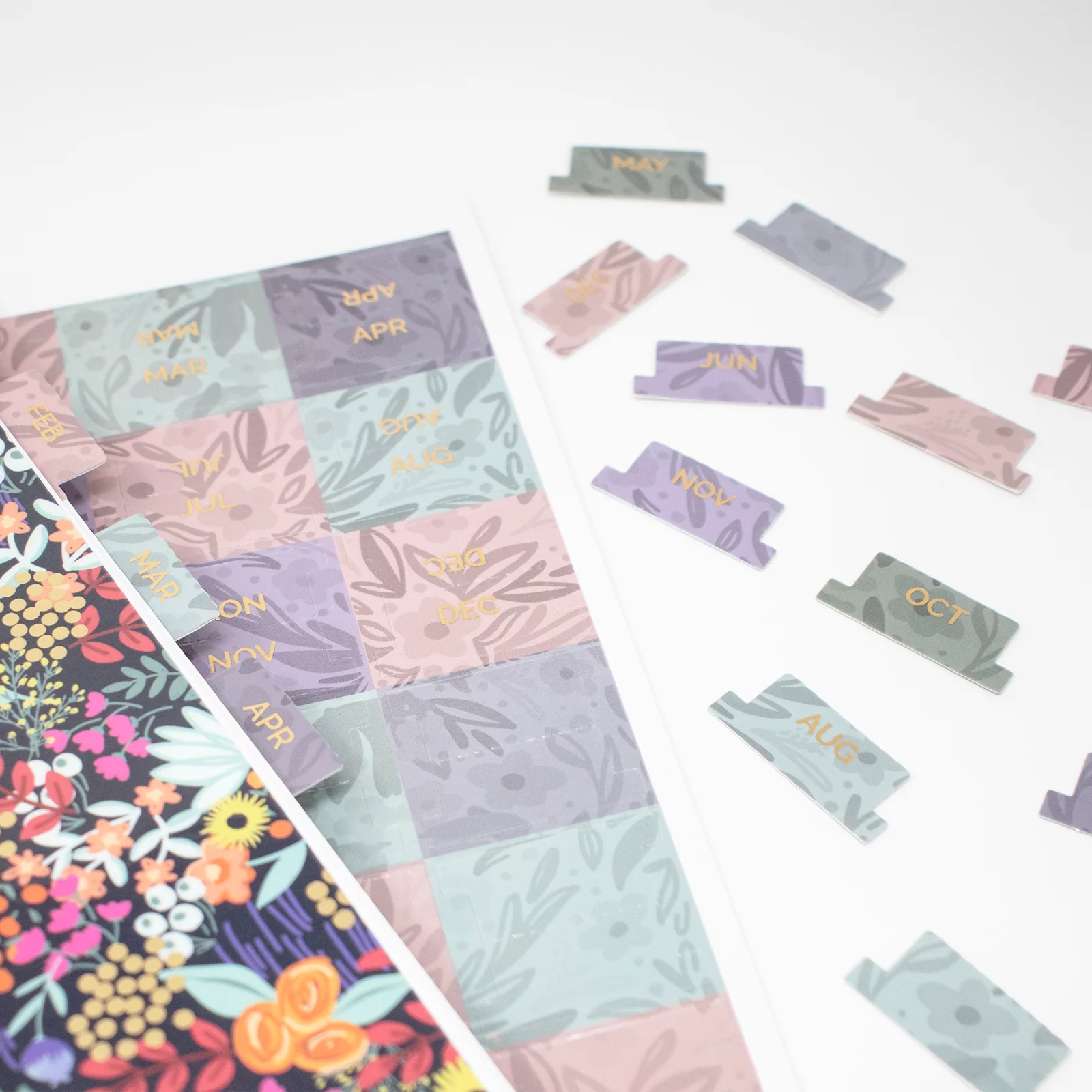 24 Piece Planner Tab Sticker Set, Jewel Floral
