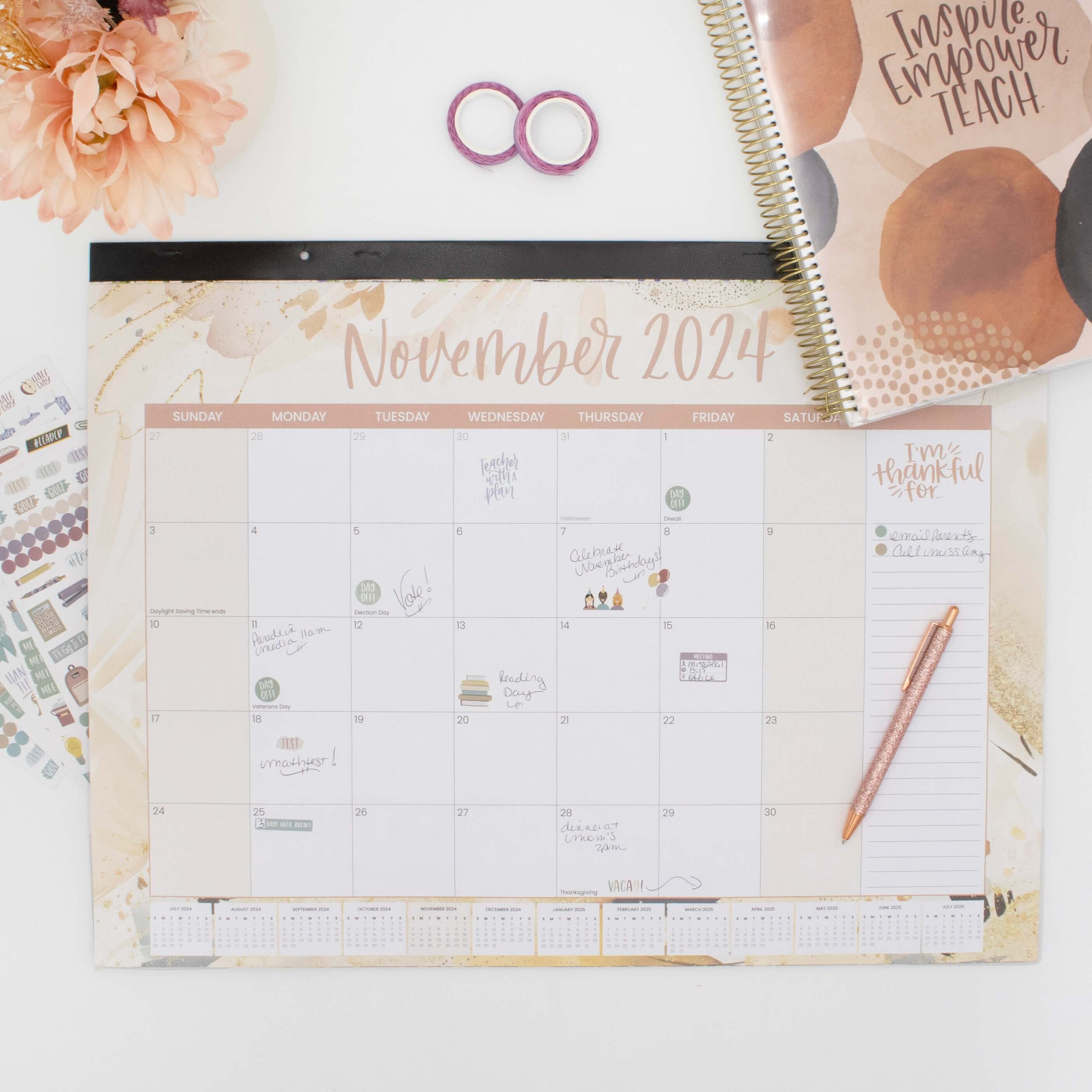 Planner Stickers, Teacher Pack, Cool Tones