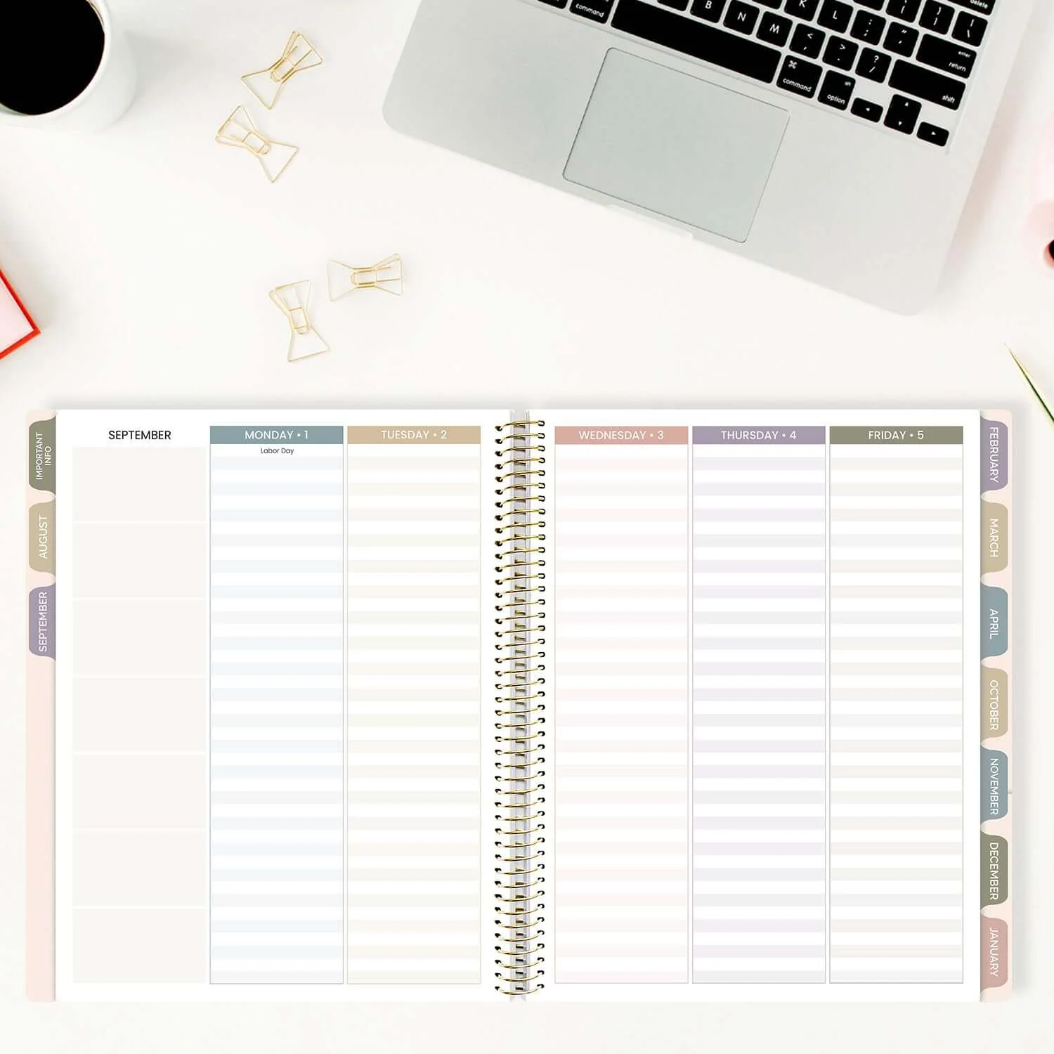 DATED 2025-26 Teacher Planner & Calendar, Interchangeable Cover, Cool Tones