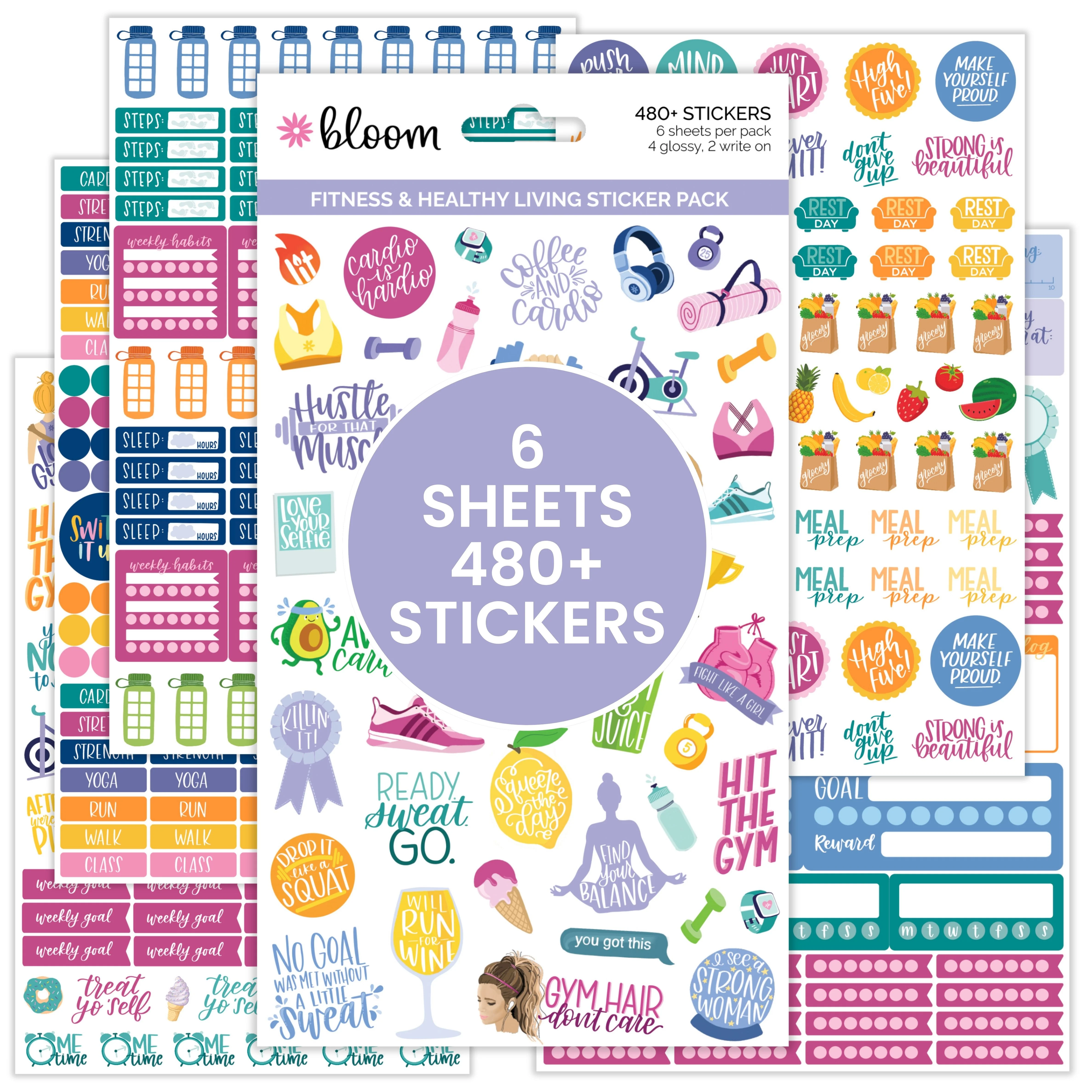 Planner Stickers, Fitness & Healthy Living Pack