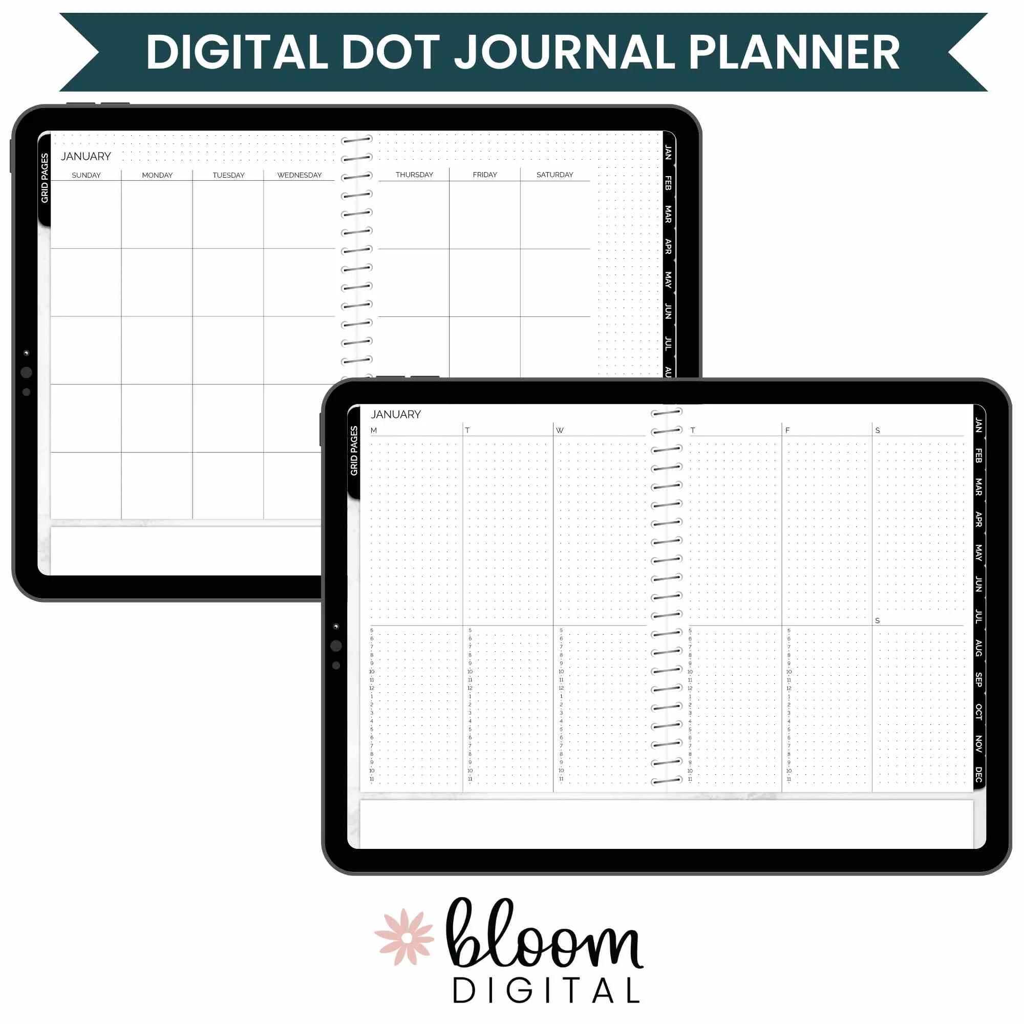 Digital Planner, Undated Dot Journal