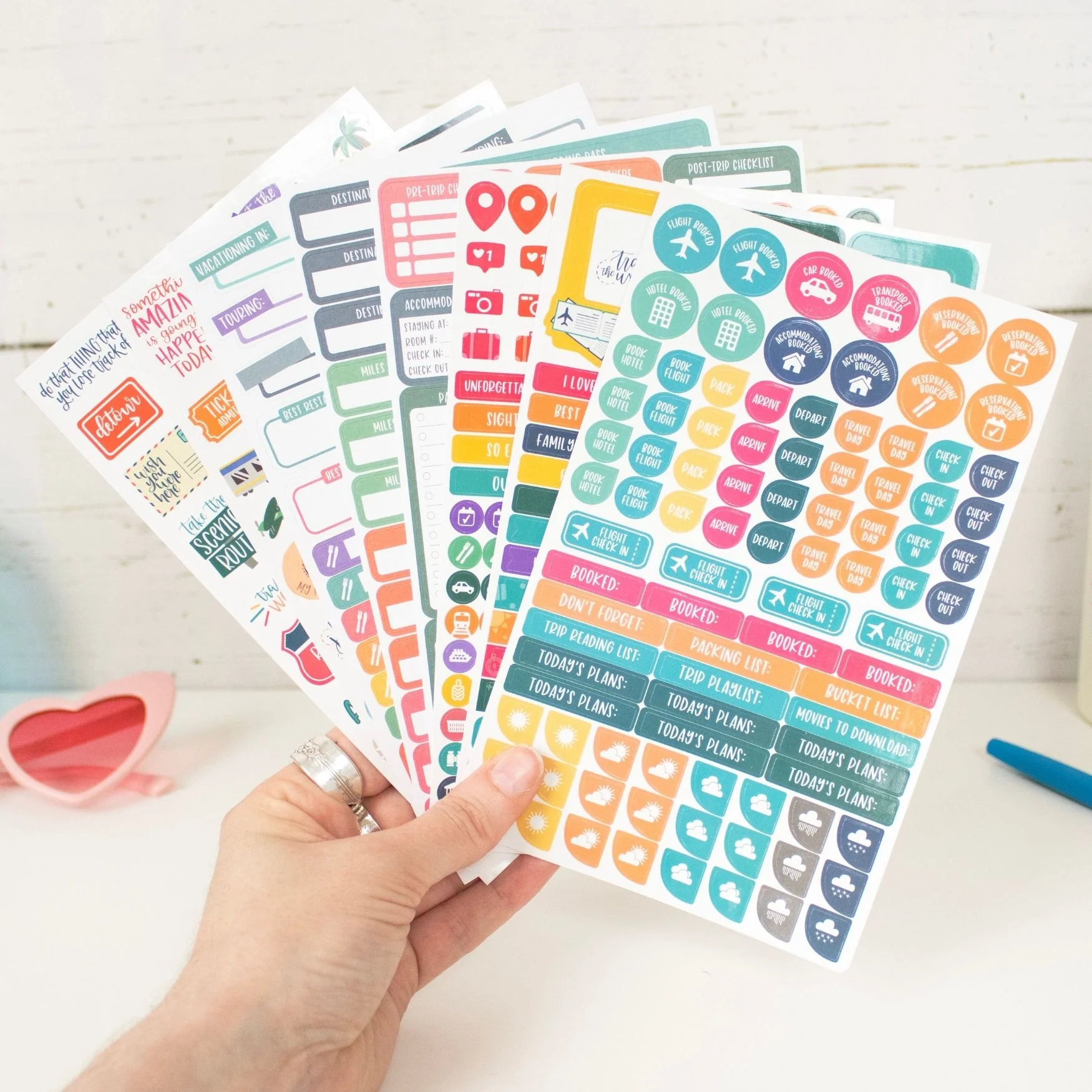 Planner Stickers, Travel Pack