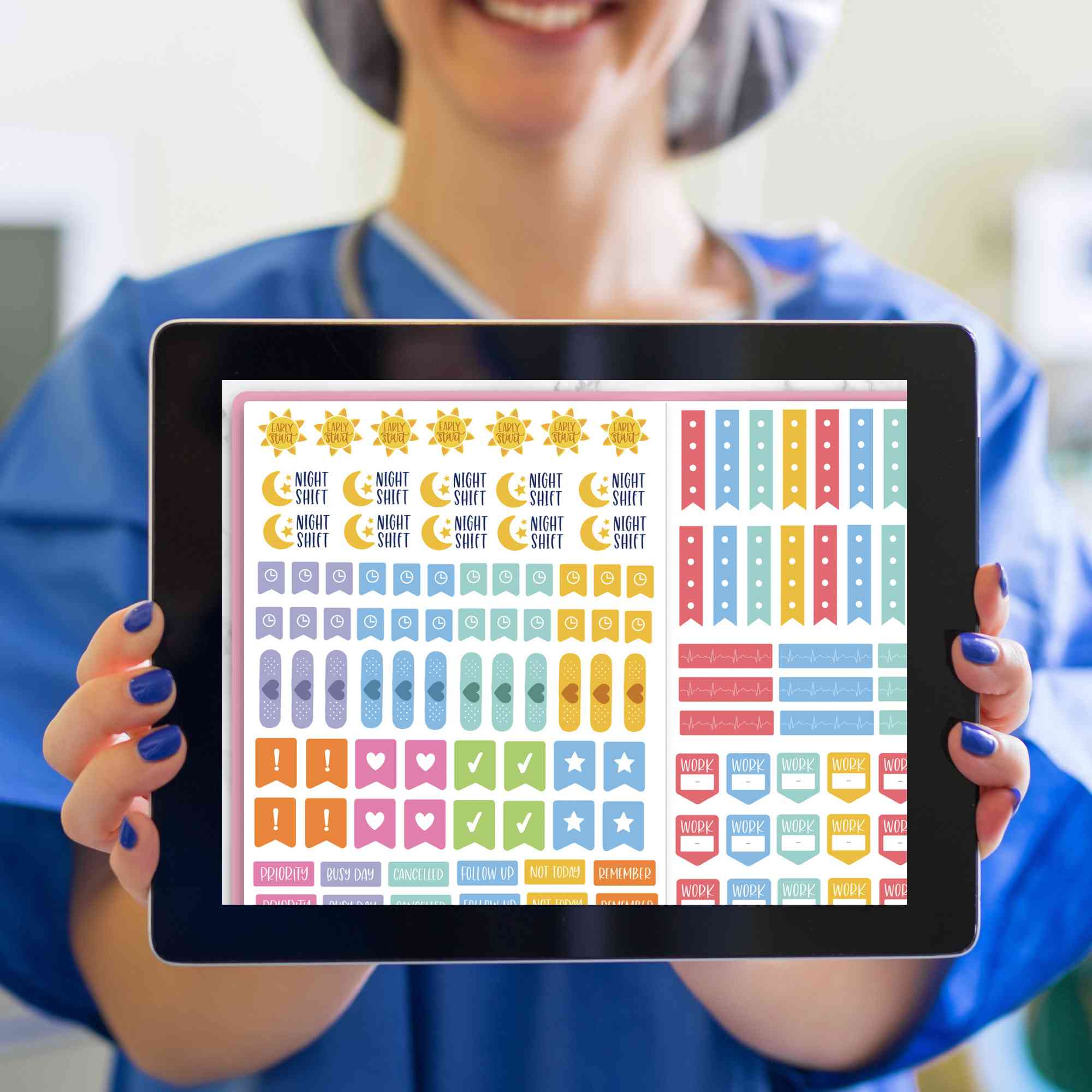 Digital Planner Stickers, Healthcare Heroes