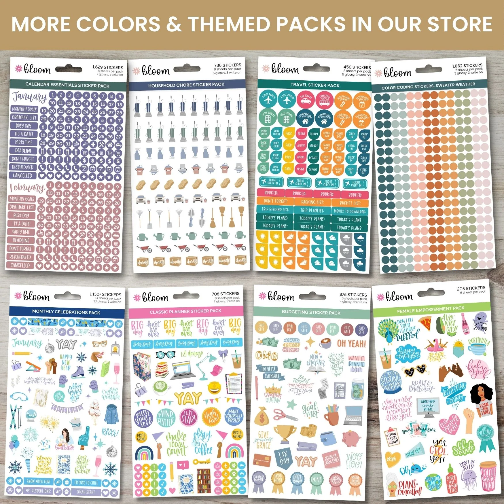 Planner Stickers, Calendar Essentials Pack, Happy Seasons