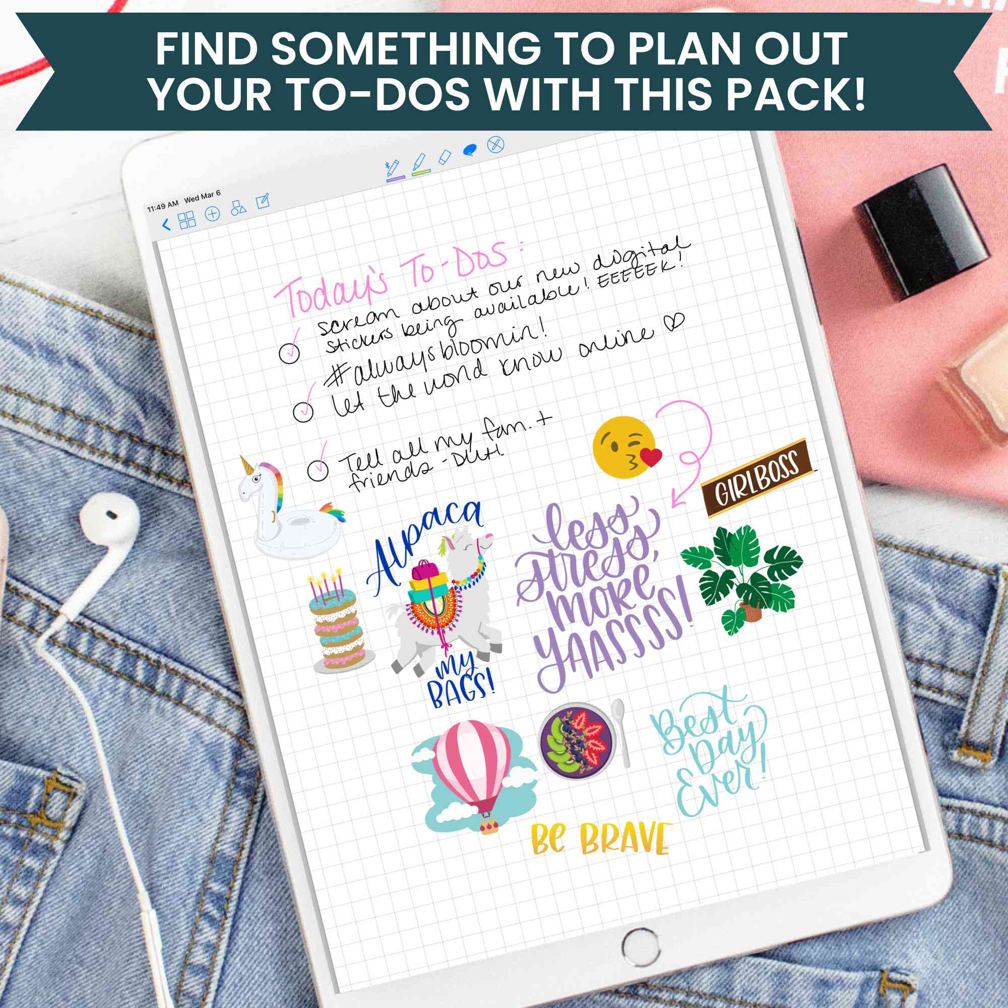 Digital Planner Stickers, Productivity