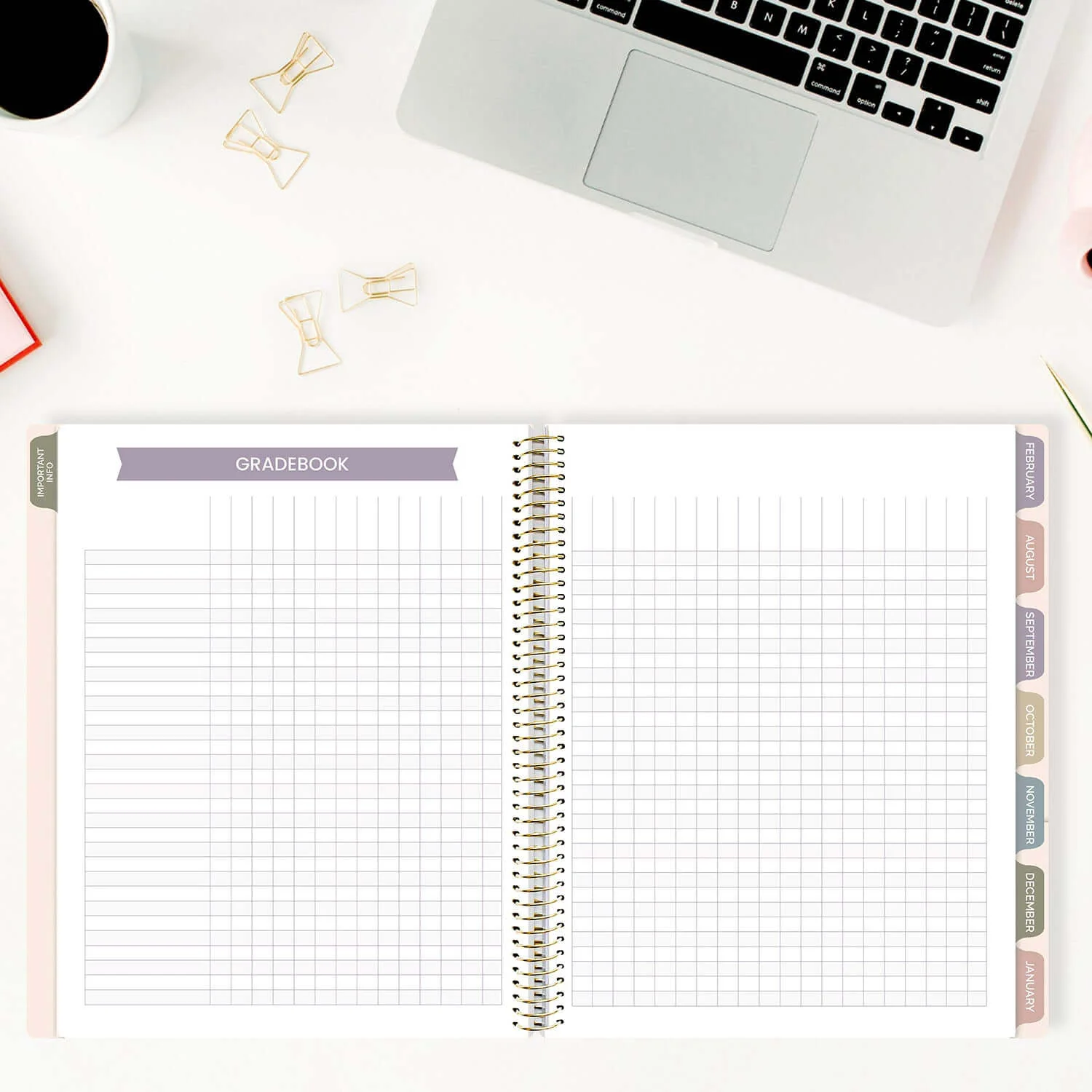 DATED 2025-26 Teacher Planner & Calendar, Interchangeable Cover, Cool Tones