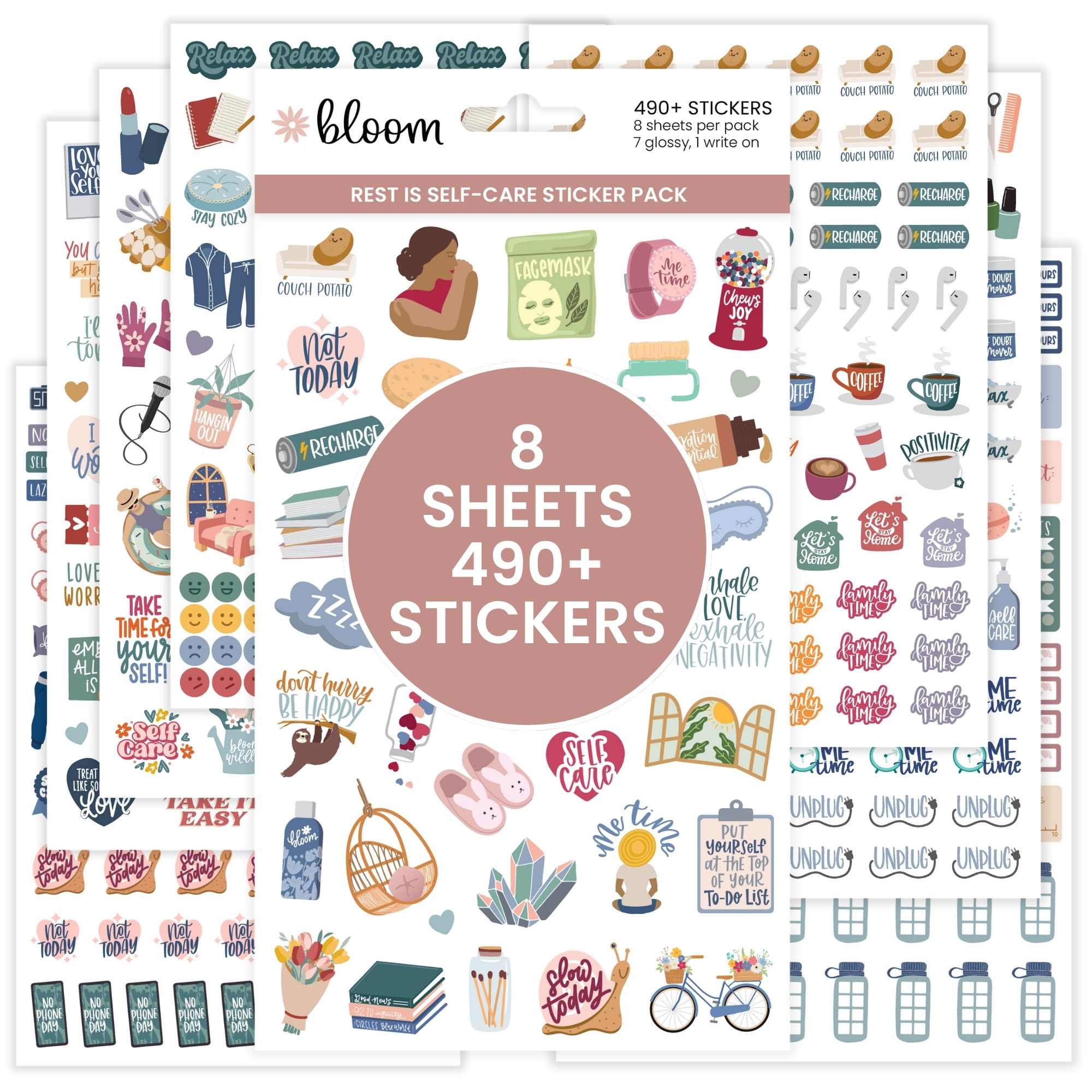 Planner Stickers, Rest is Self-Care Pack