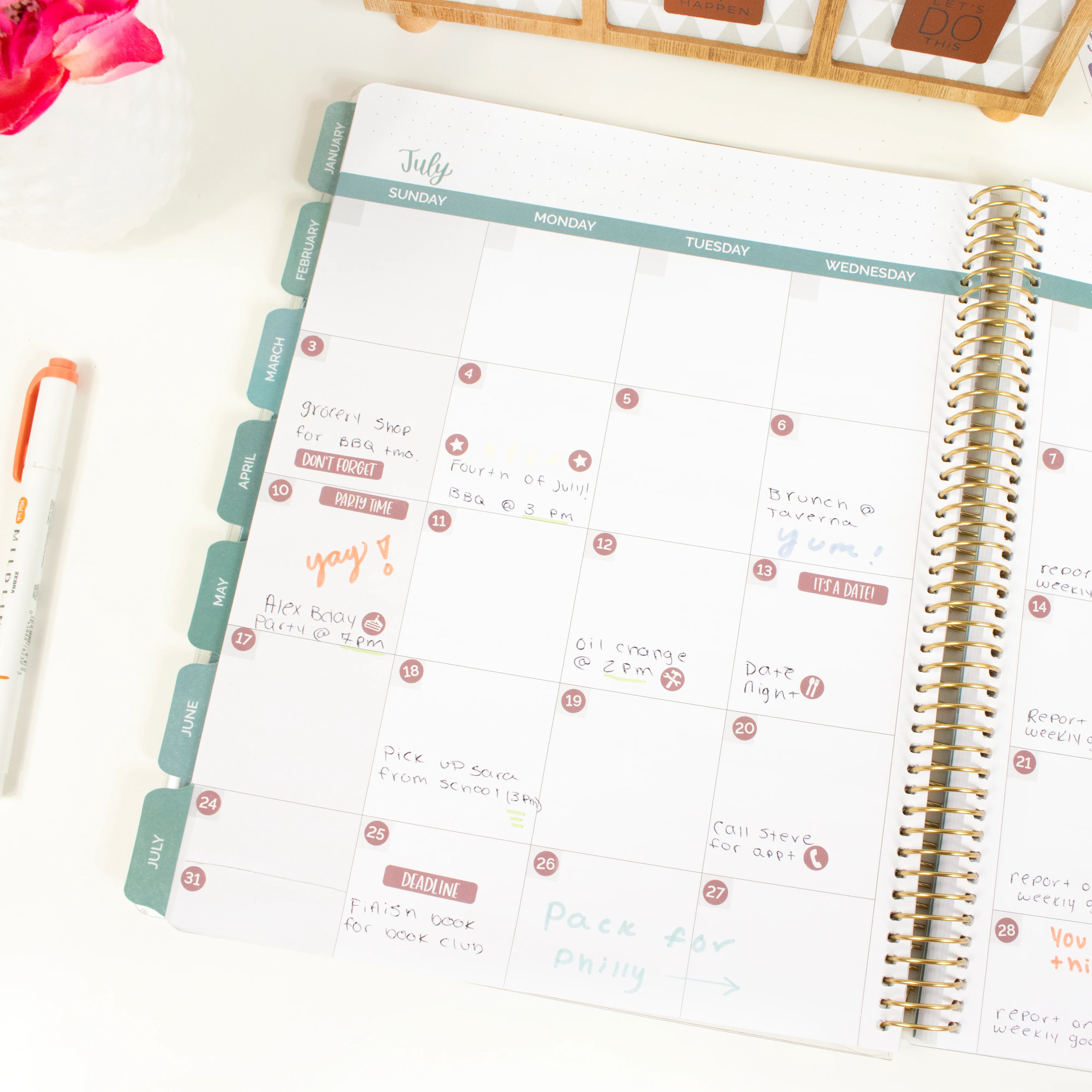 Planner Stickers, Calendar Essentials Pack, Jewel Tones