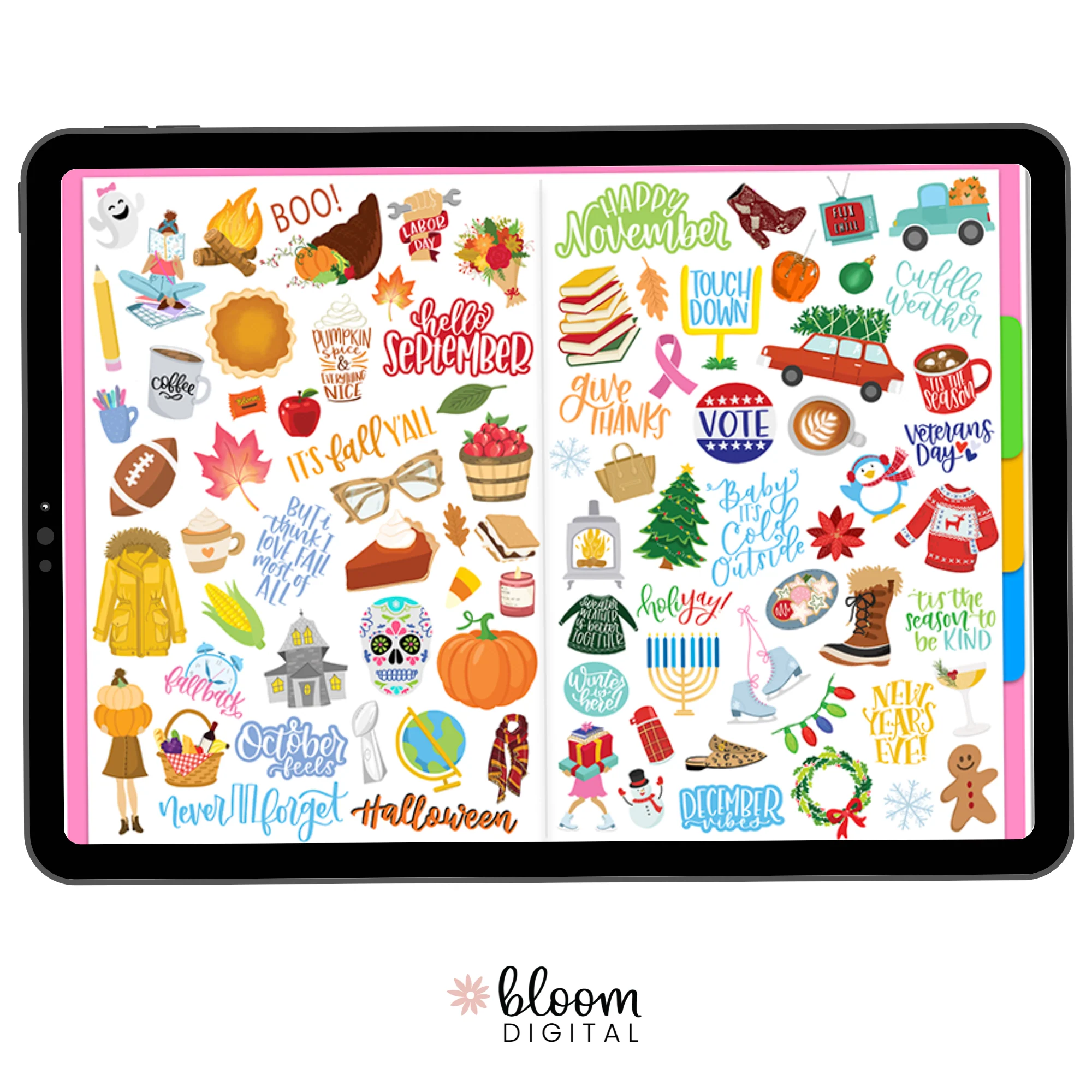 Digital Planner Stickers, Classic Holiday