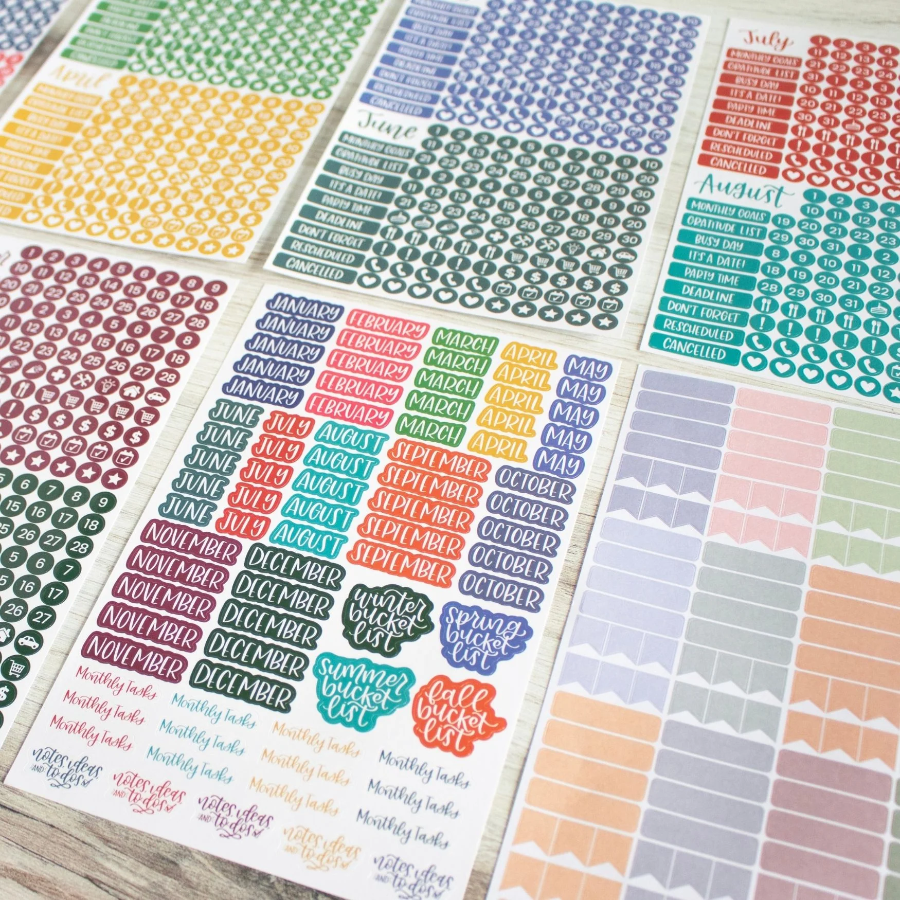 Planner Stickers, Calendar Essentials Pack, Happy Seasons