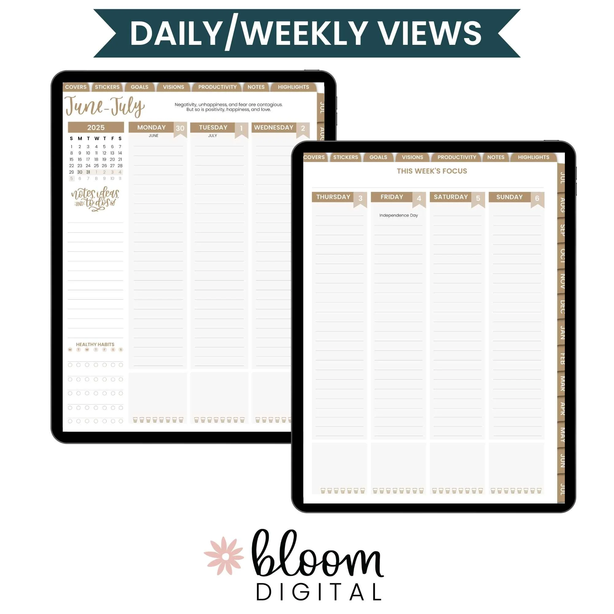 Digital Planner, Dated 2025-26 Vision Planner