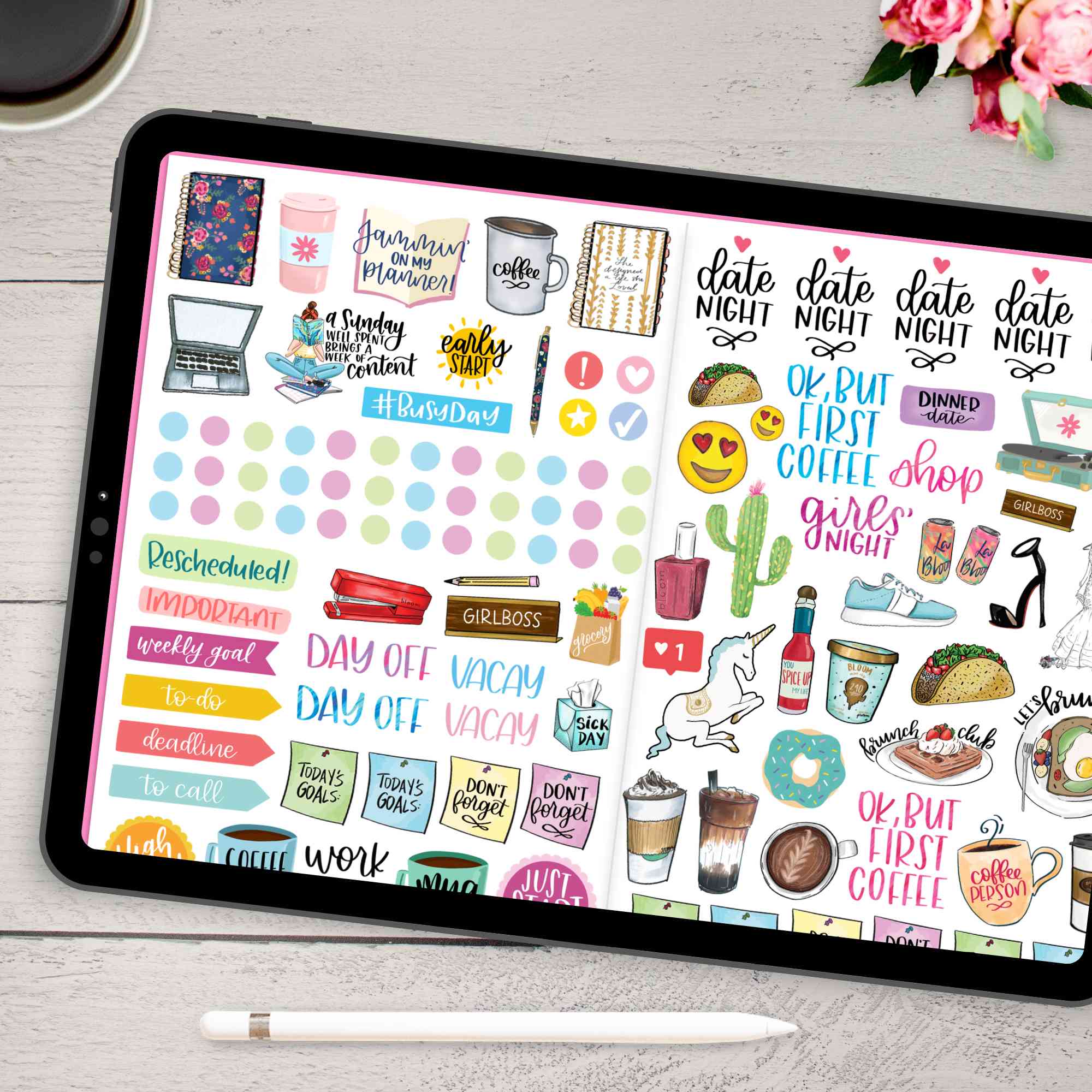Digital Planner Stickers, Classic Stickers V1