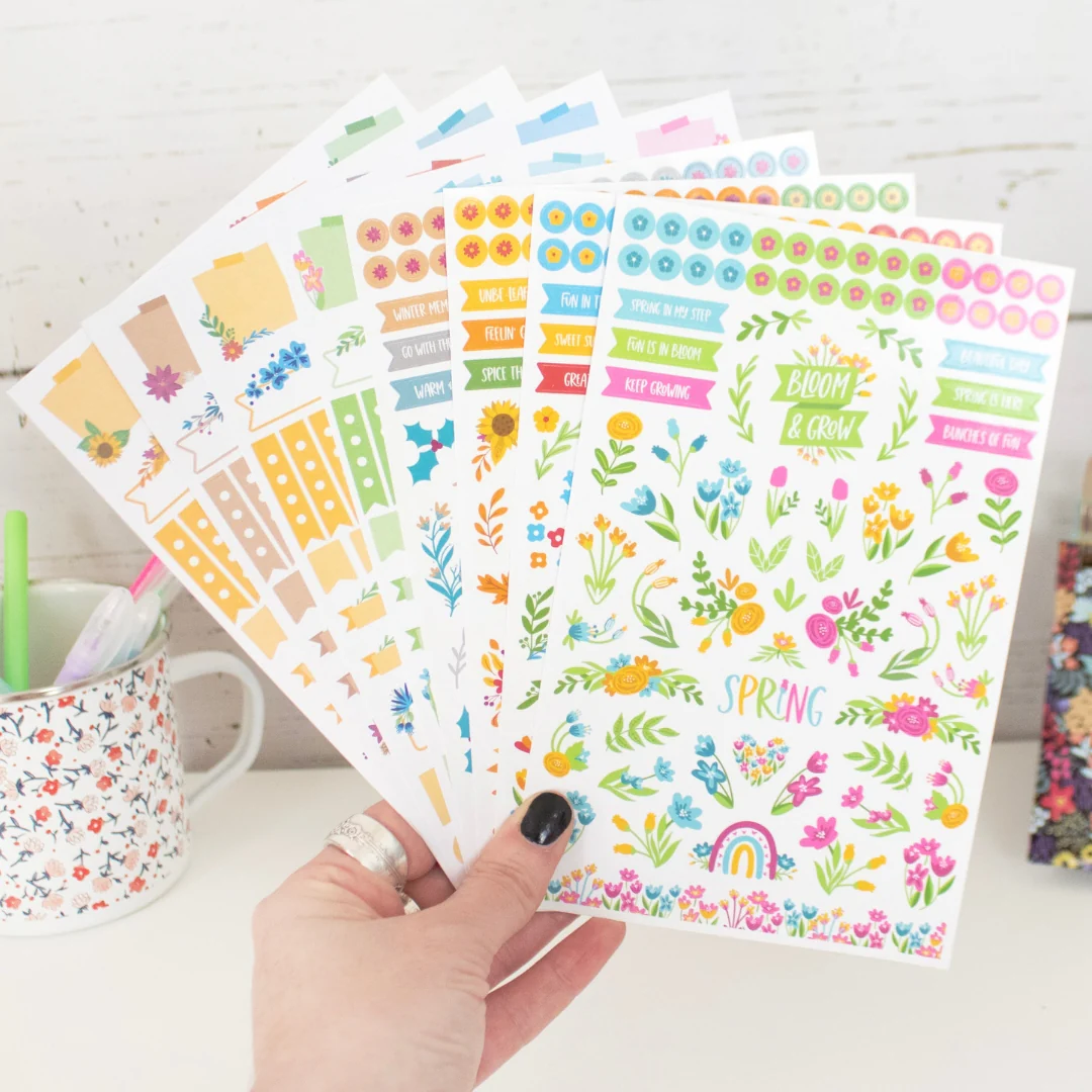 Planner Stickers, Decorative Floral Pack