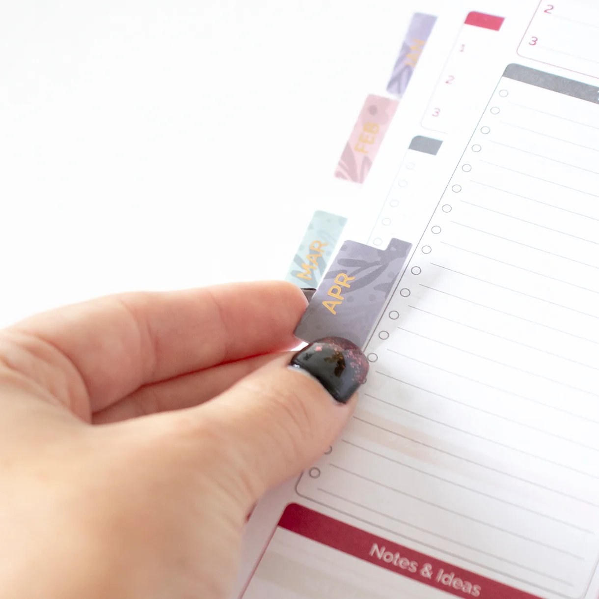 24 Piece Planner Tab Sticker Set, Jewel Floral