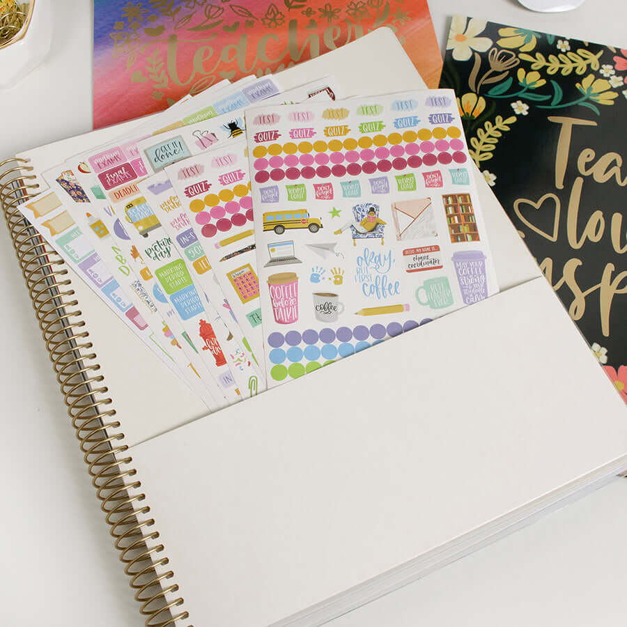 DATED 2025-26 Teacher Planner & Calendar, Interchangeable Cover, Bold & Bright