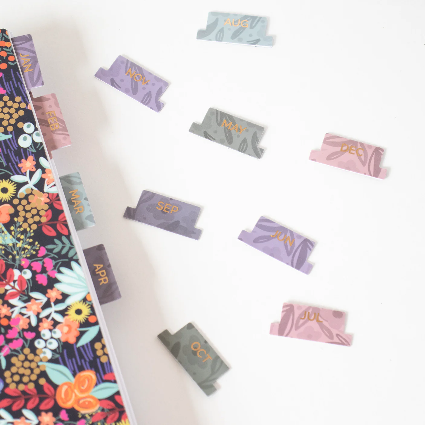 24 Piece Planner Tab Sticker Set, Jewel Floral