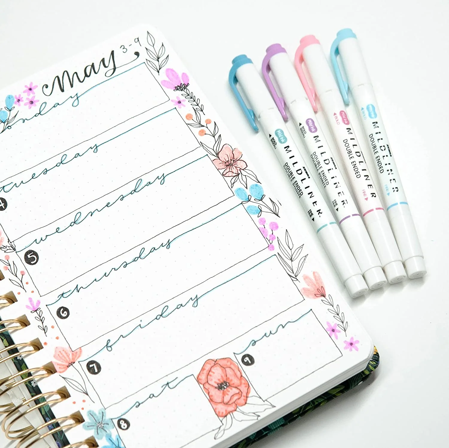 Zebra Pen Journaling and Lettering Set - Mildliners, Brush Pens, Sarasa Gel Pens, Pastel Ink Colors, 18-Pack