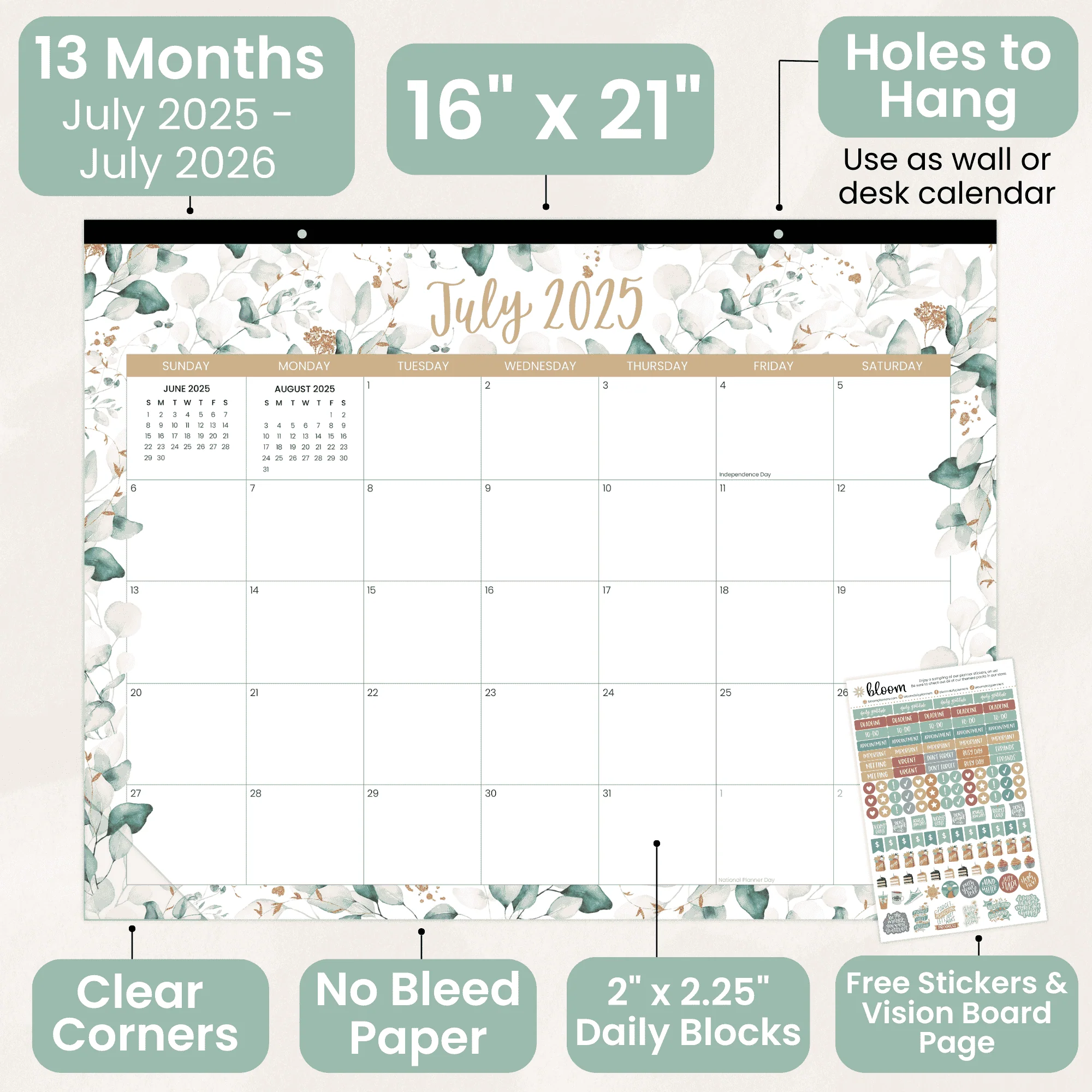 2025-26 Desk & Wall Calendar, 16