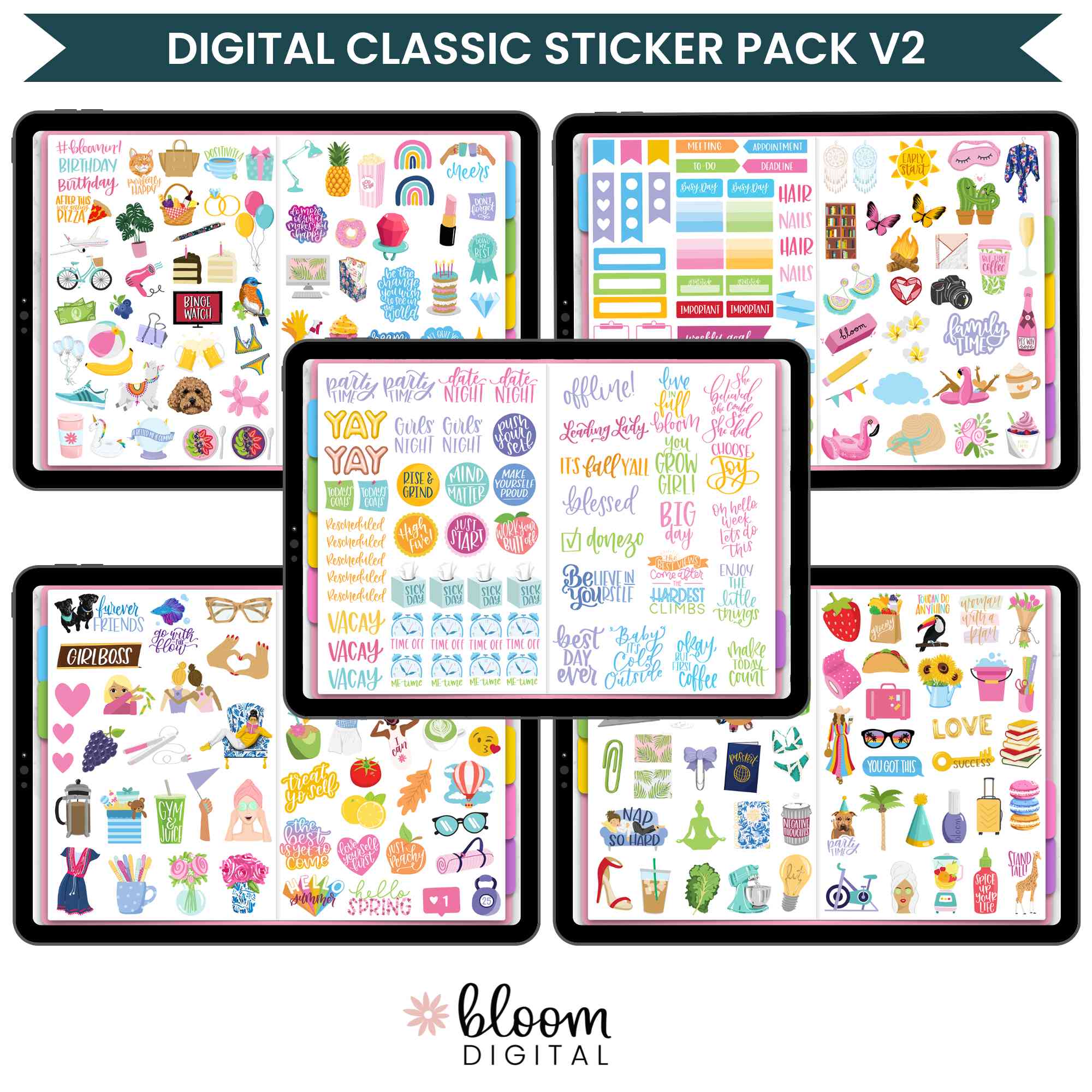 Digital Planner Stickers, Classic Stickers V2