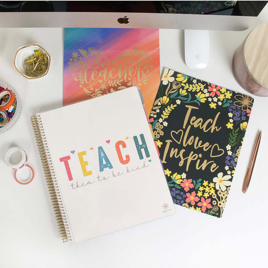 DATED 2025-26 Teacher Planner & Calendar, Interchangeable Cover, Bold & Bright