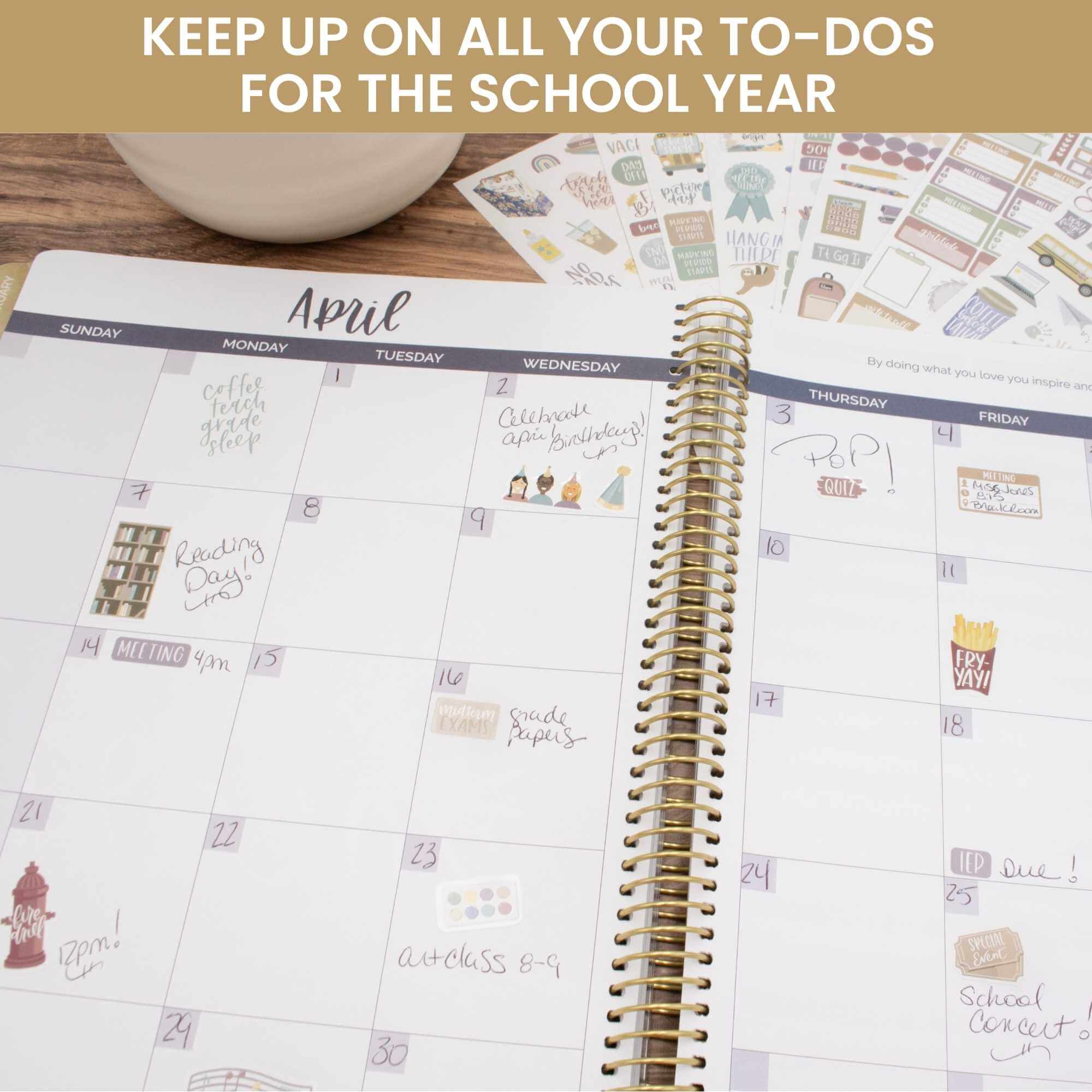 Planner Stickers, Teacher Pack, Cool Tones