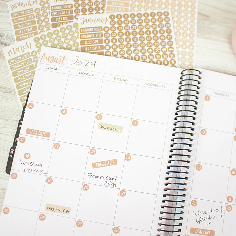 Planner Stickers, Calendar Essentials Pack, Aesthetic Boho