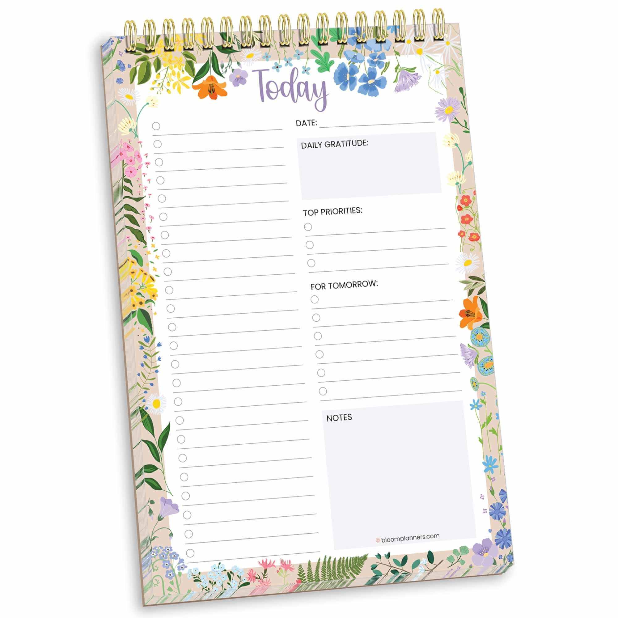 Spiral-Bound Daily To-Do List Pad, 6