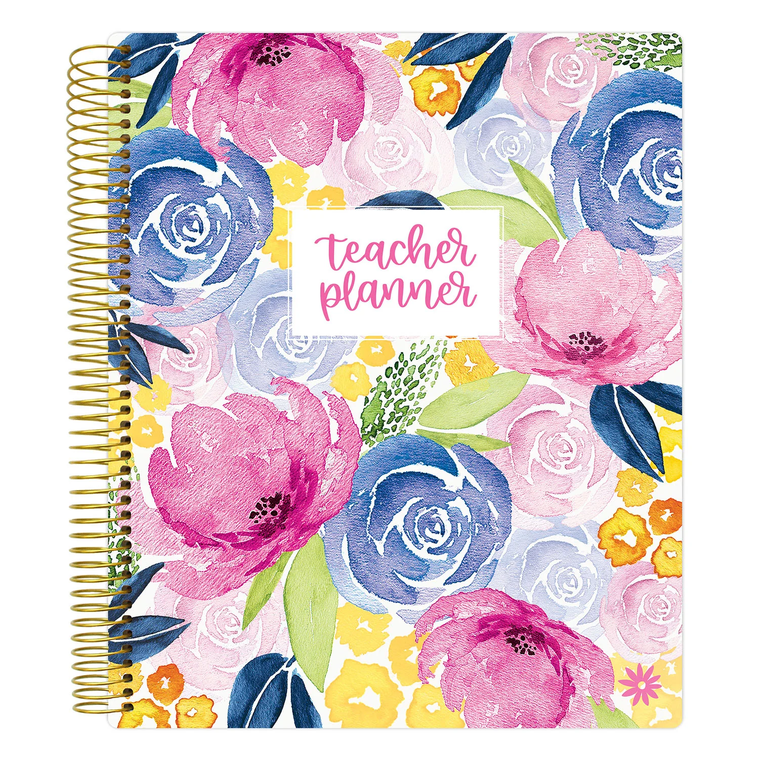 Undated Teacher Planner & Calendar, Watercolor Floral