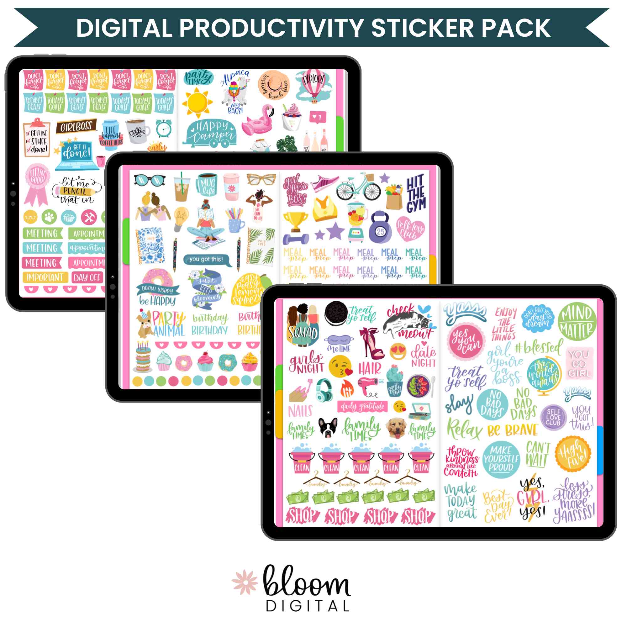 Digital Planner Stickers, Productivity