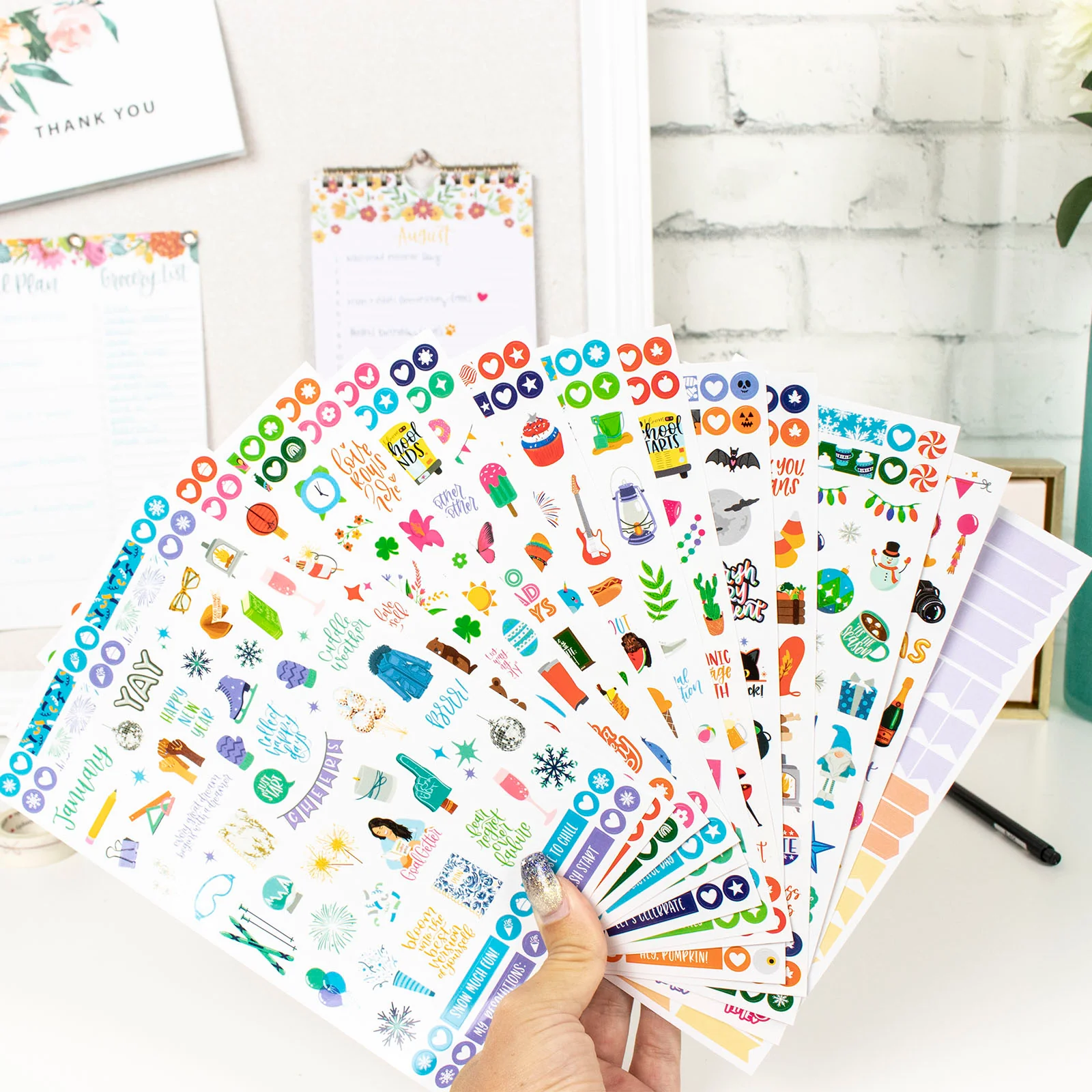 Planner Sticker Value Pack, Monthly Celebrations, Bright