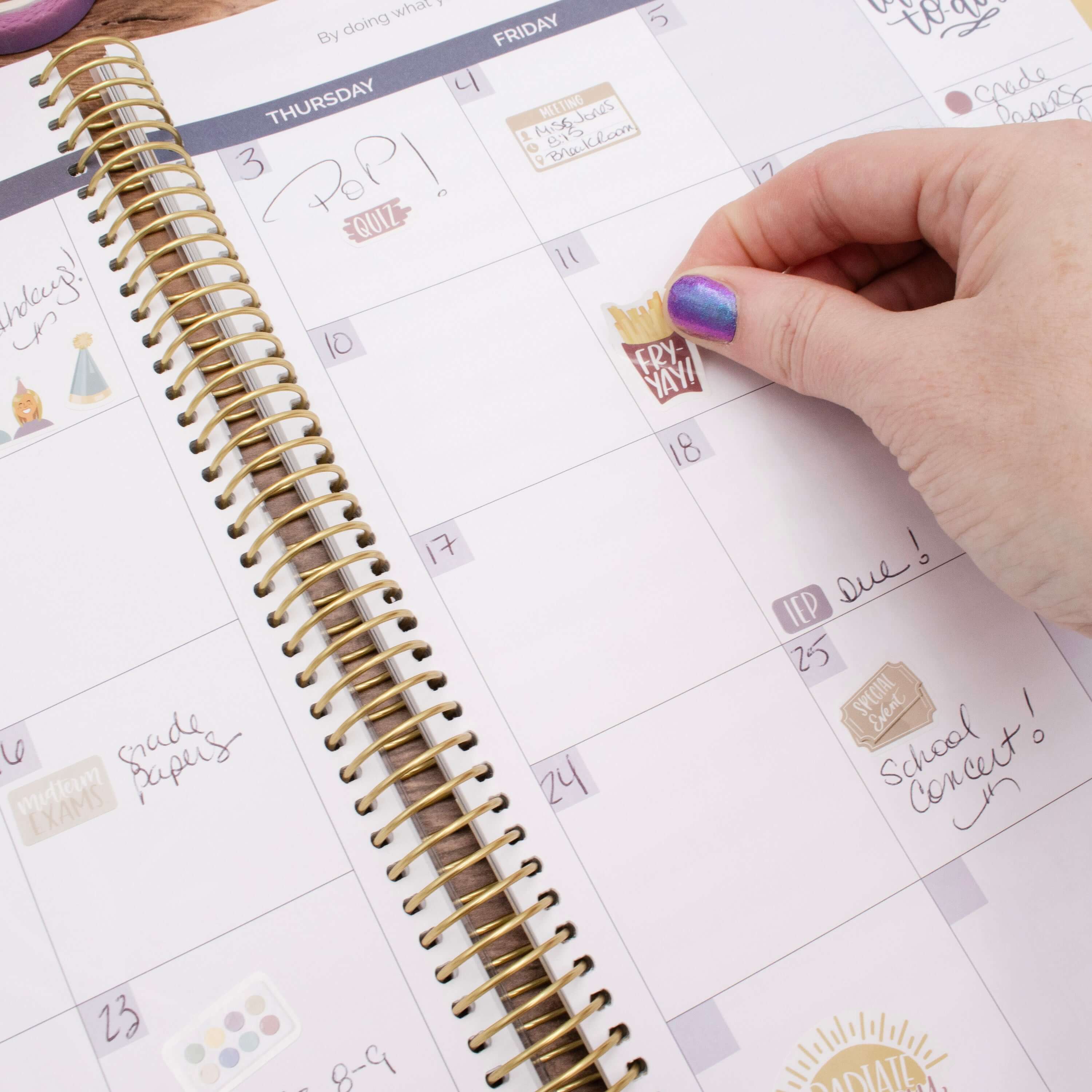 Planner Stickers, Teacher Pack, Cool Tones