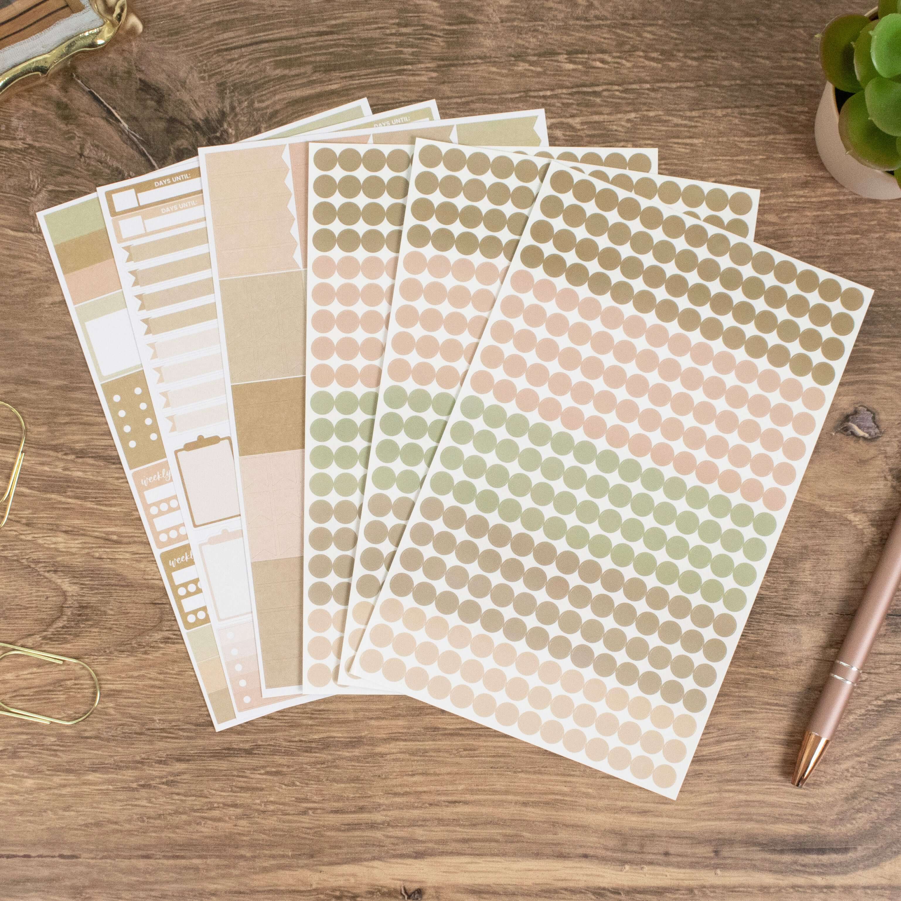 Planner Stickers, Color Coding Pack, Aesthetic Boho