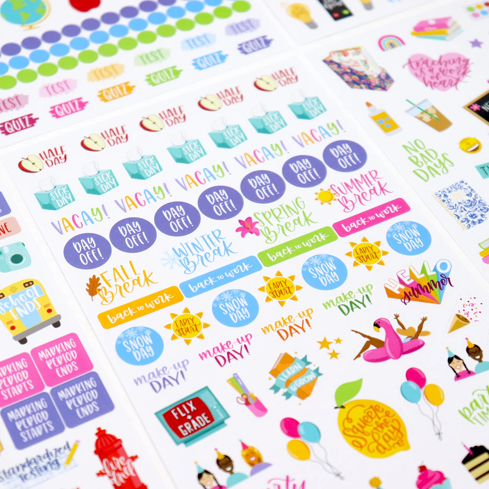 Planner Stickers, Teacher Pack, Bright