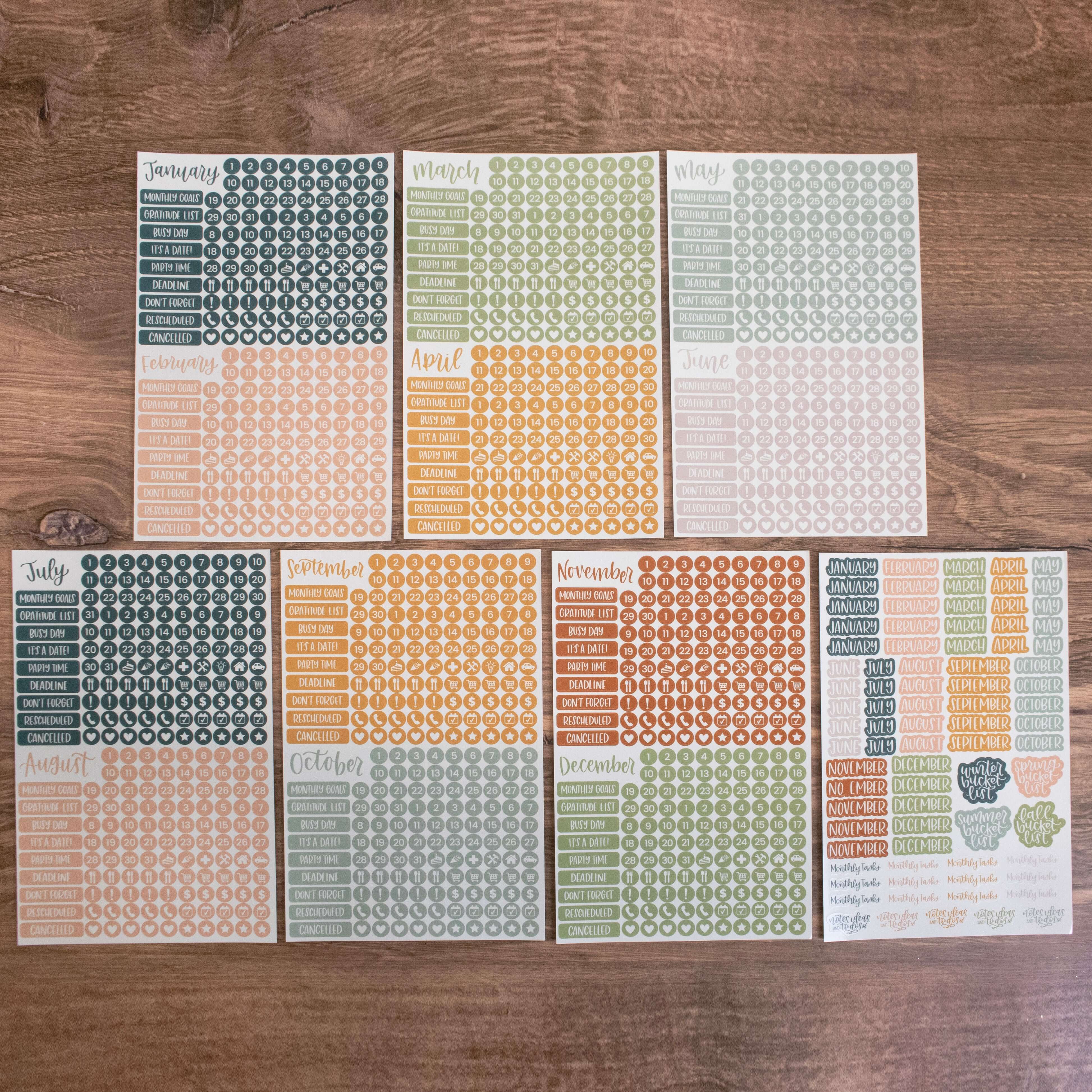 Planner Stickers, Calendar Essentials Pack, Sweater Weather