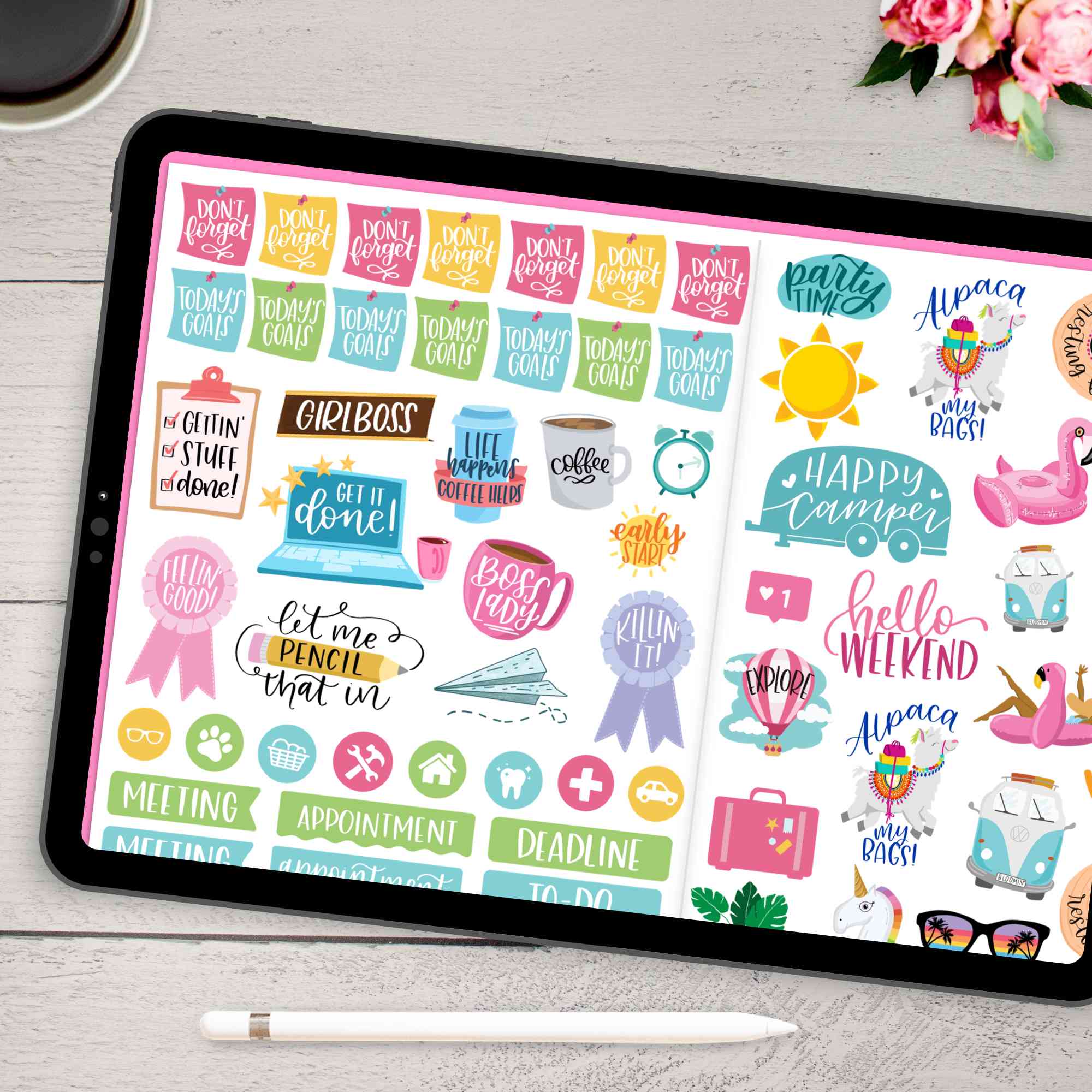 Digital Planner Stickers, Productivity