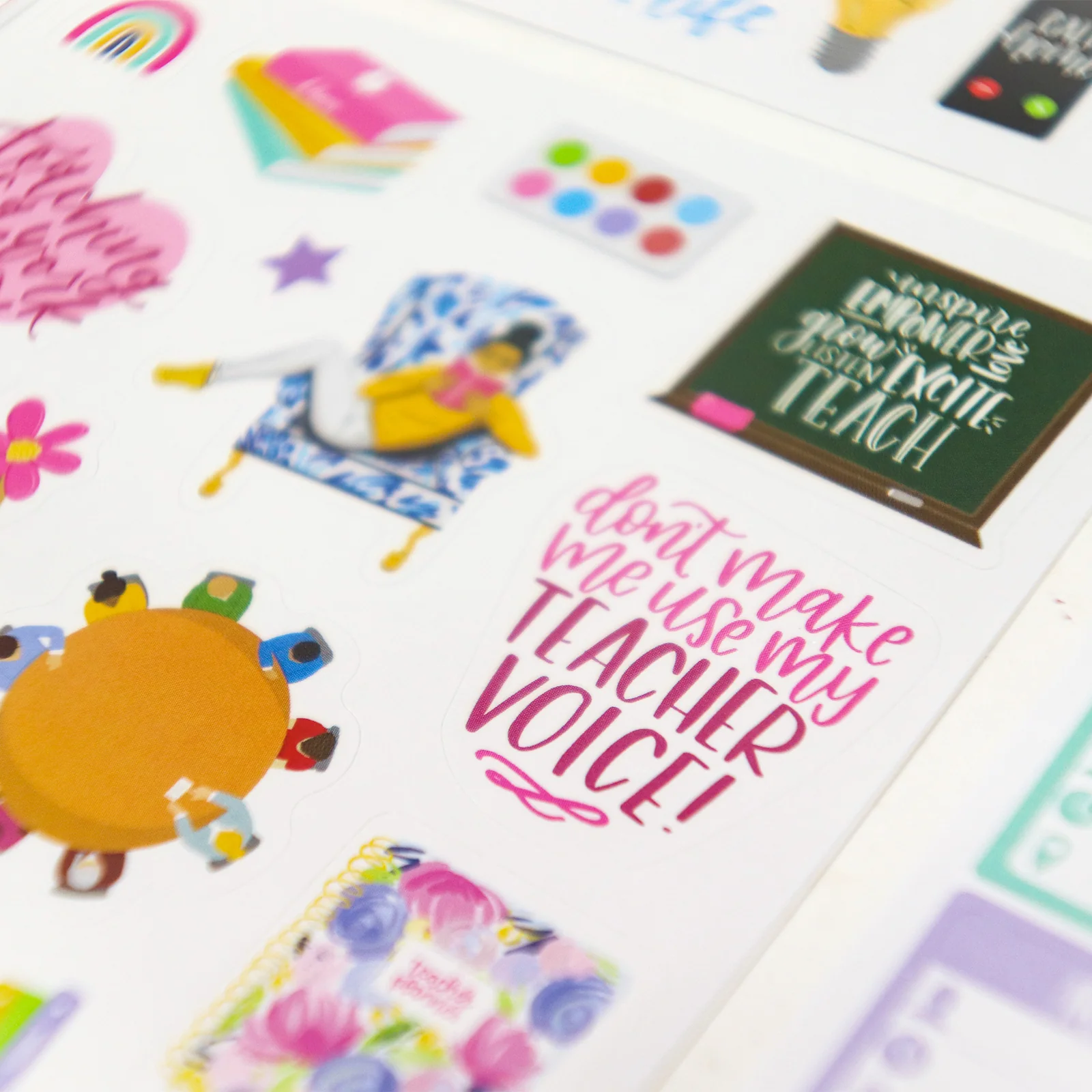 Planner Stickers, Teacher Pack, Bright