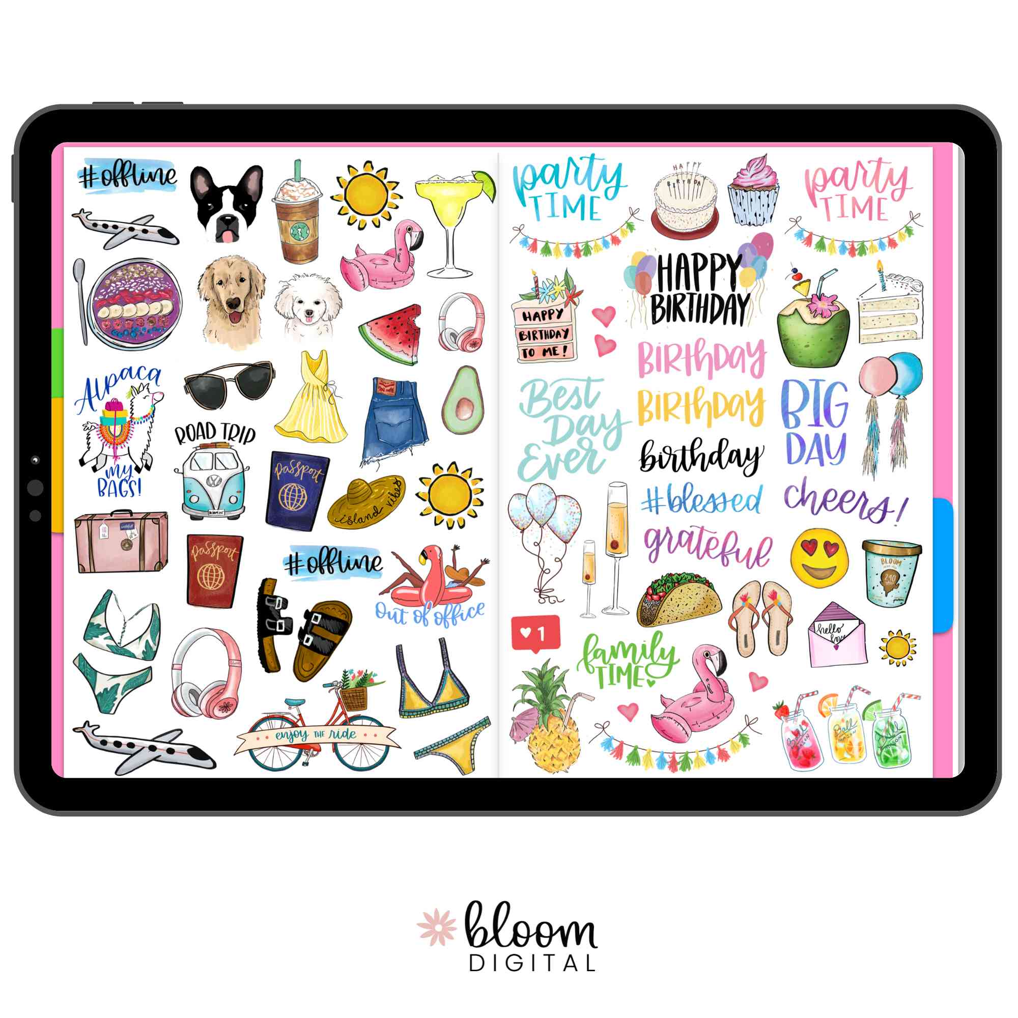 Digital Planner Stickers, Classic Stickers V1