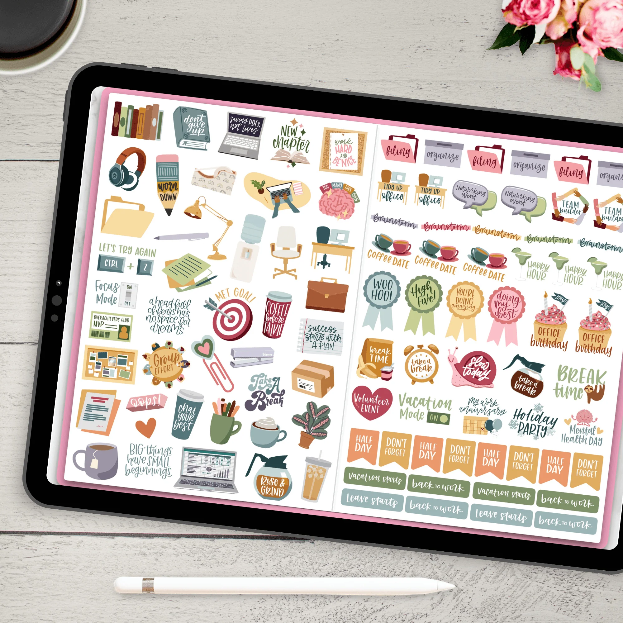 Digital Planner Stickers, Workday Essentials