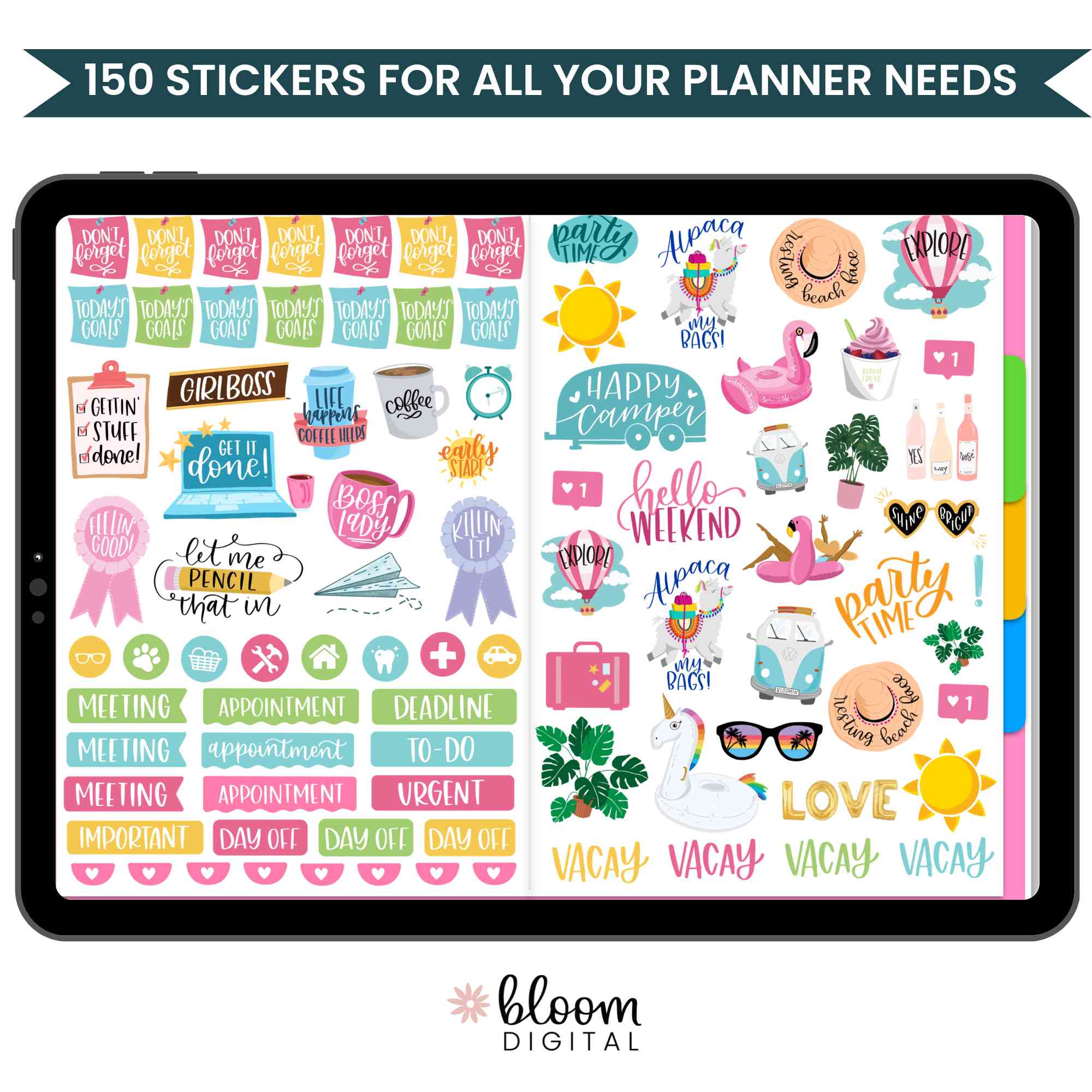 Digital Planner Stickers, Productivity